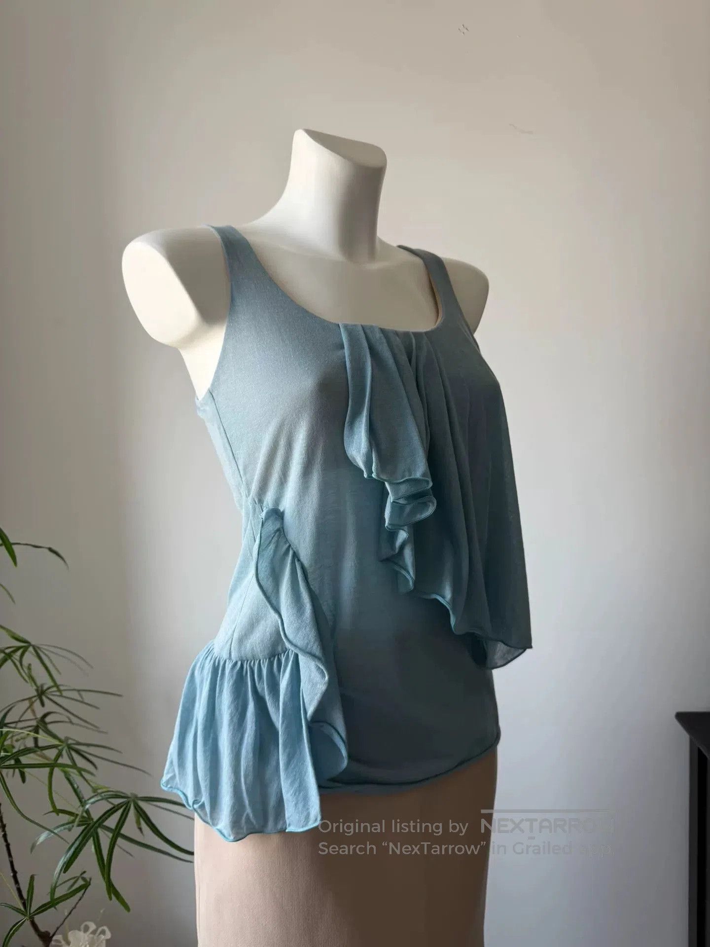Sportmax SPORTMAX Light Blue Irregular Camisole. Size M / US 6-8 / IT 42-44 - 5 Thumbnail