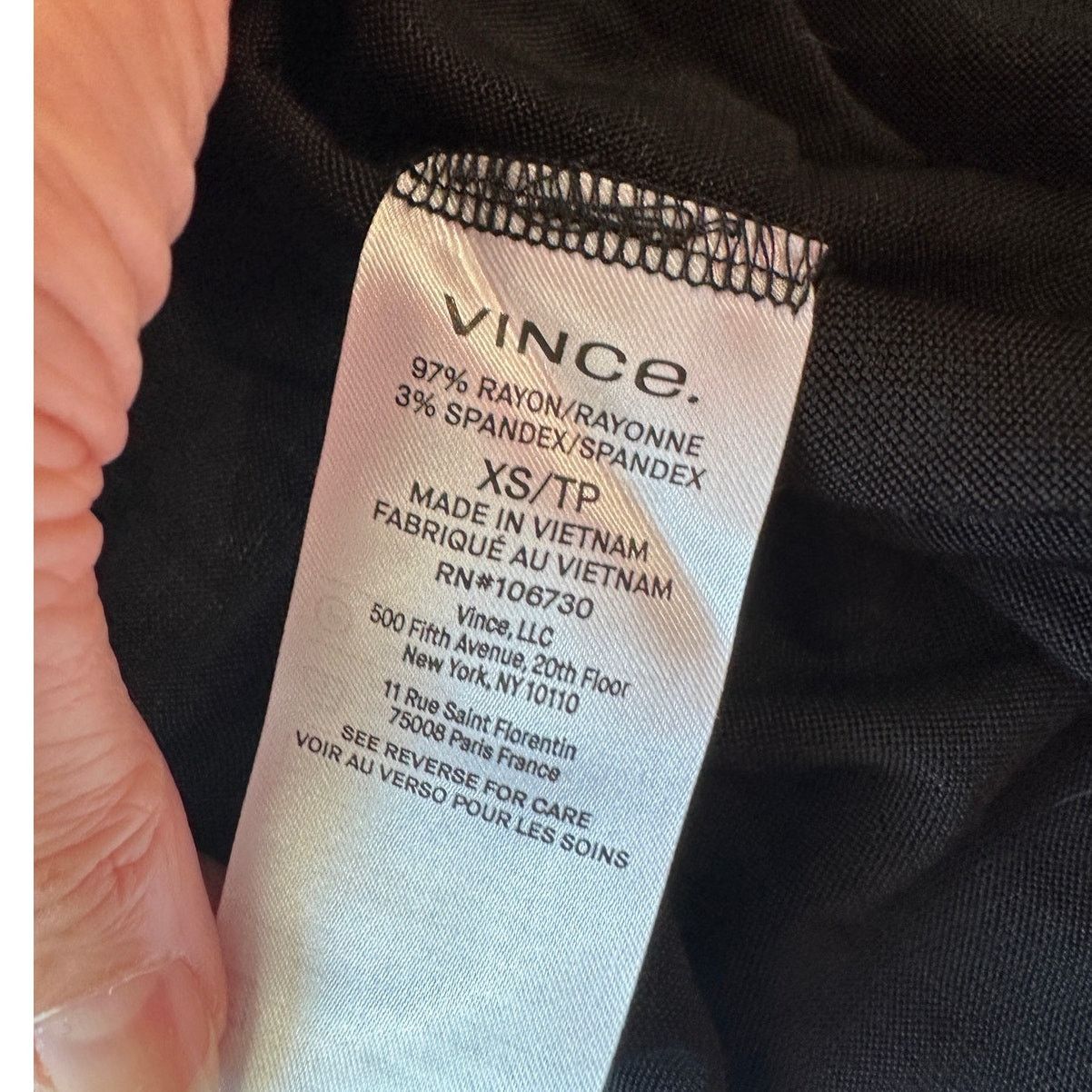 Vince Vince Black Faux Wrap Tank Midi Dress XS Sleeveless Jersey Size XS / US 0-2 / IT 36-38 - 7 Thumbnail