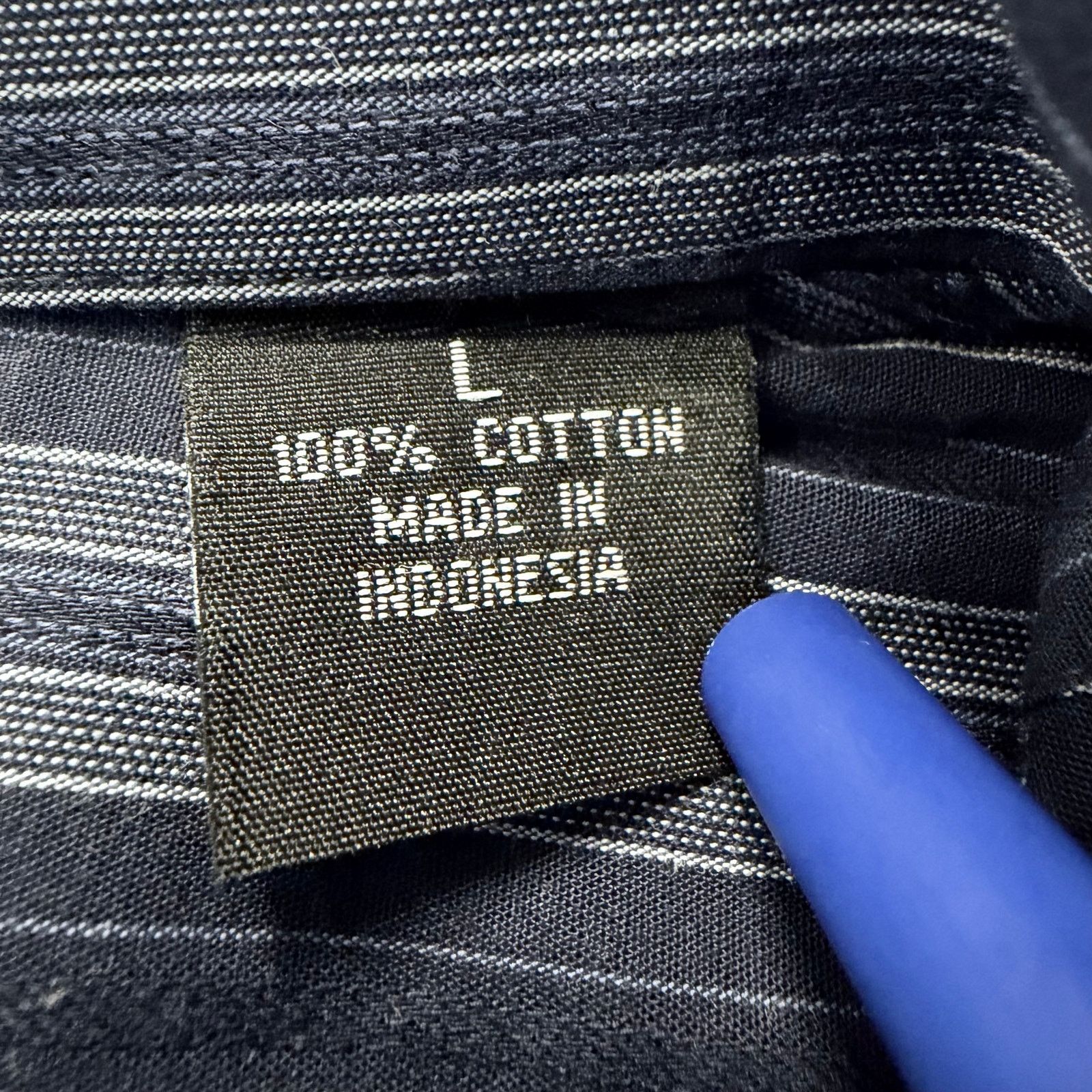John Henry John Henry Navy Striped Button-Up Shirt Size US L / EU 52-54 / 3 - 5 Thumbnail
