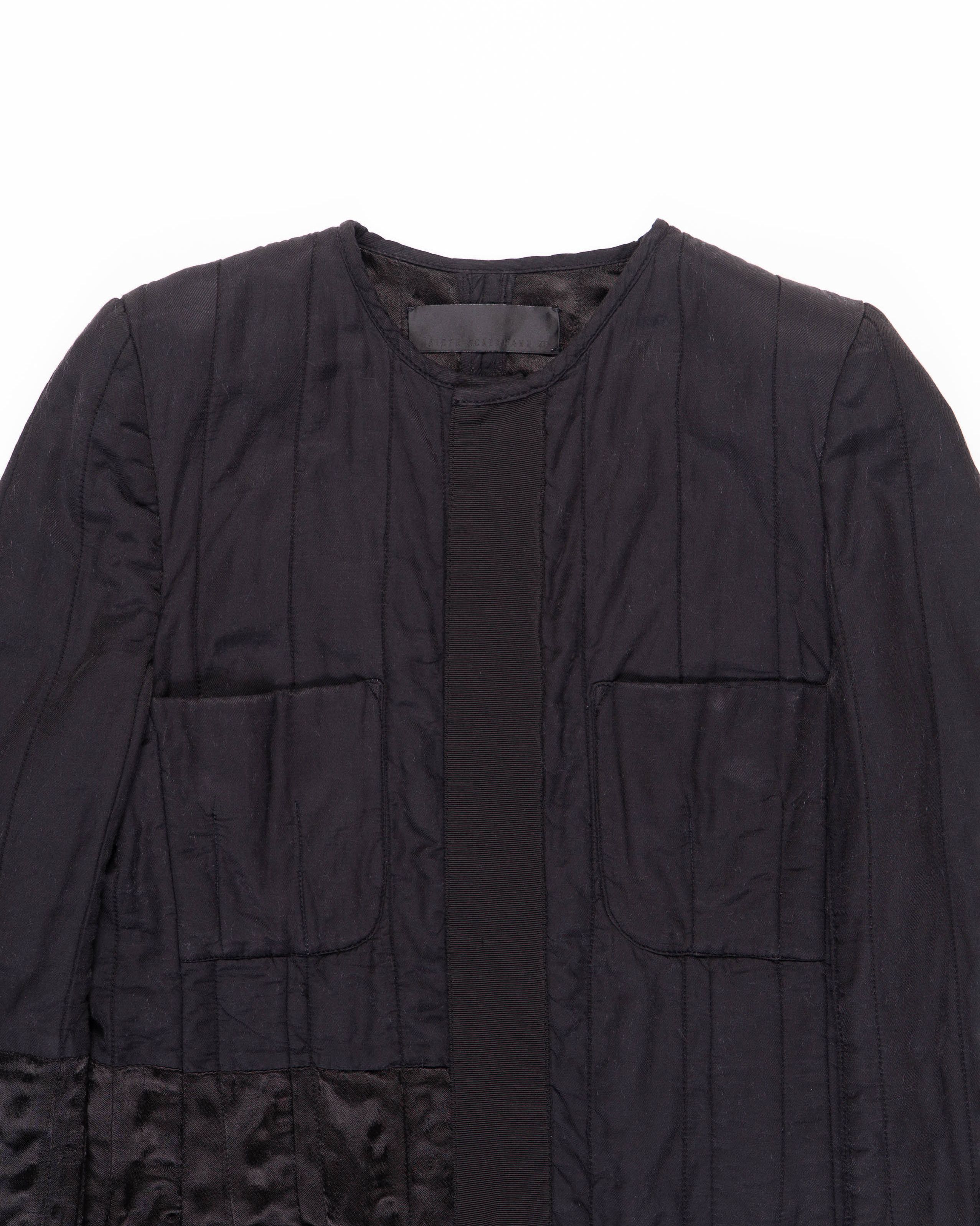 Haider Ackermann FW18 Distressed Round Shoulder Jacket in Black Silk Satin Size XS / US 0-2 / IT 36-38 - 8 Thumbnail