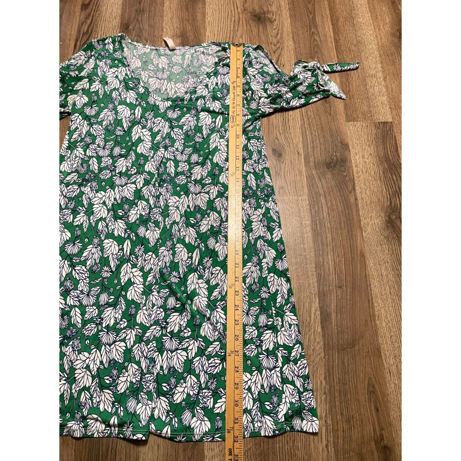 Vintage Gilli Dress, Women's Size Small, Floral, V-neck, Short Sleeve, White Green Blue, Fit & Flare, Casual, Regular, Spring Summer Fall, Womens Size 28" / US 6 / IT 42 - 6 Thumbnail