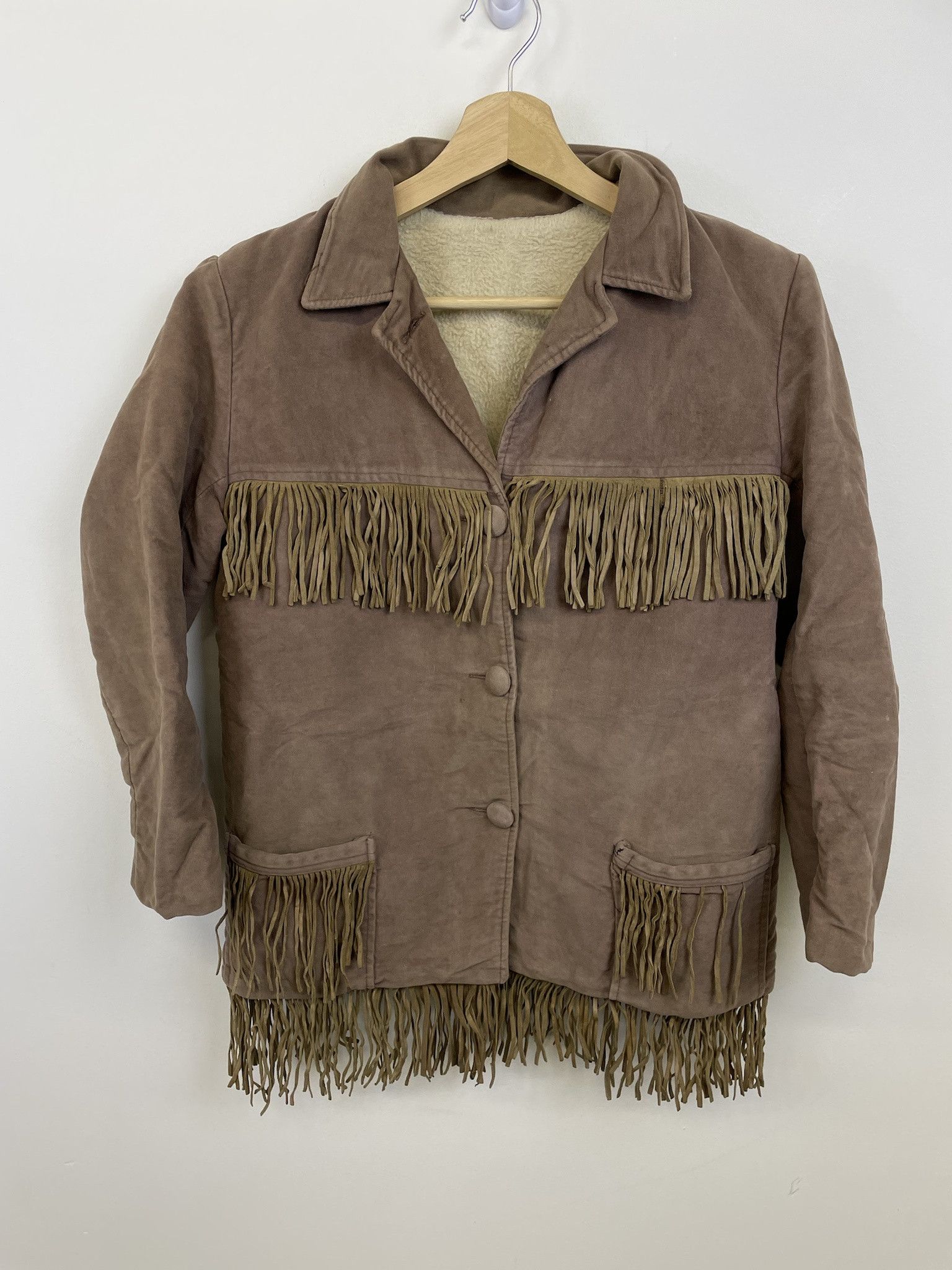 Other Vintage 1970s Faux Suede Jacket Hippie Tassle Biker Easy Rider Size US XS / EU 42 / 0 - 1 Thumbnail