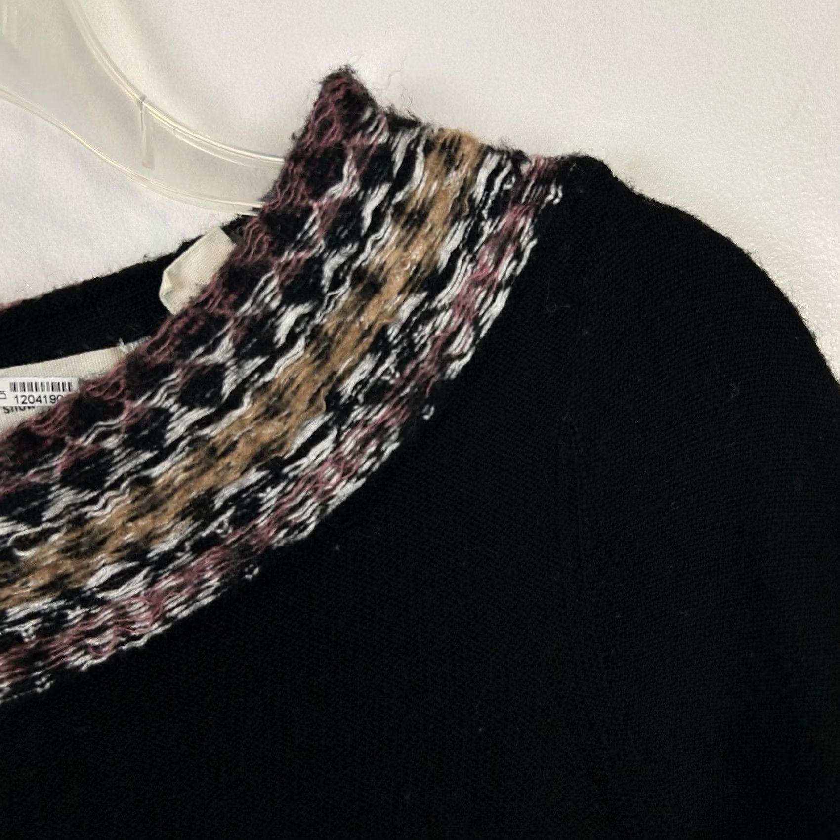 Vintage Sleeping On Snow Anthropologie Sweater XS Black Floral Embroidered Acrylic Wool Blend Women Size XS / US 0-2 / IT 36-38 - 6 Thumbnail