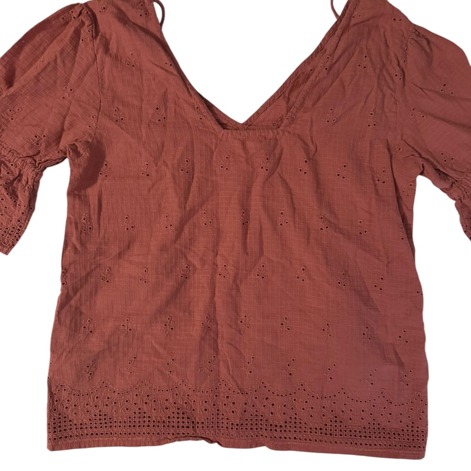 Indigo Rocks & Indigo Dark Rose Top Stitched Floral Pattern Small Size S / US 4 / IT 40 - 4 Thumbnail