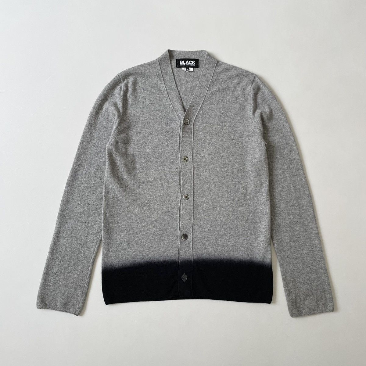 Comme des Garcons Gray / Black Dip Dyed Hem Cardigan Size US M / EU 48-50 / 2 - 1 Thumbnail