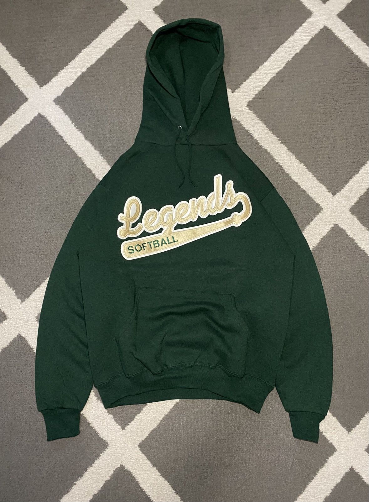 Jerzees × Vintage Vintage 00’s Y2K Jerzees basic bottle green Hoodie Size M / US 6-8 / IT 42-44 - 2 Thumbnail