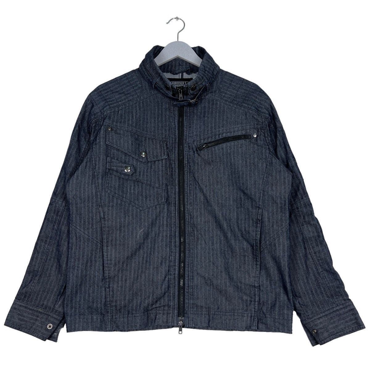 Japanese Brand 🔥 KUROCKERS STRIPE WORKER MODERN JACKET Size US L / EU 52-54 / 3 - 1 Thumbnail