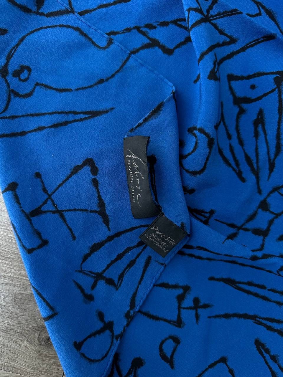 Japanese Brand × Vintage Vintage Japanese Fabric Fortune Zurich Blue Scarf Size ONE SIZE - 12 Thumbnail
