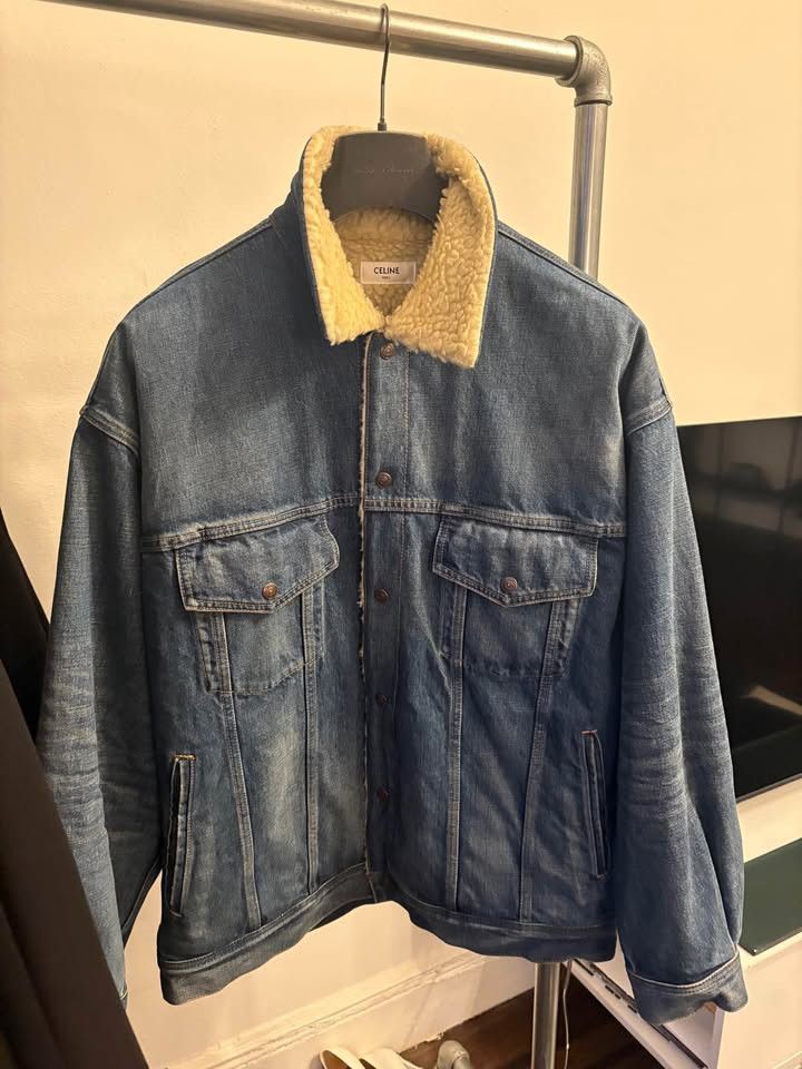 Celine Celine Runway Sequin Fur Denim Jacket Size US L / EU 52-54 / 3 - 4 Thumbnail