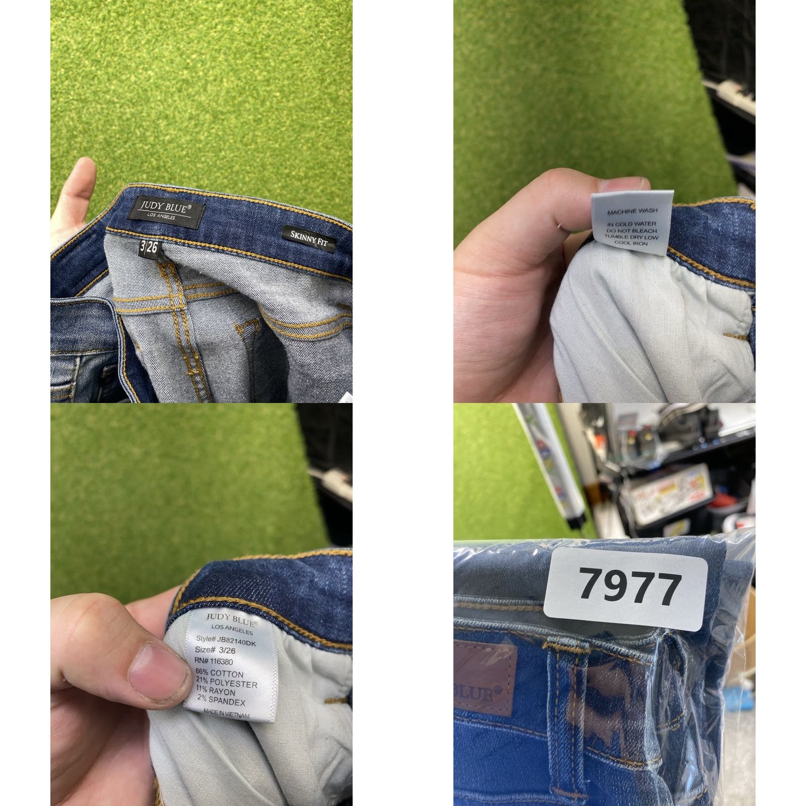Vintage Judy Blue Jeans Womens Skinny Fit Stretch Distressed 26x28 Blue 3/26 Patch Flannel Vintage: No Zip Jeans Mens? Size 26" / US 2 / IT 38 - 9 Thumbnail
