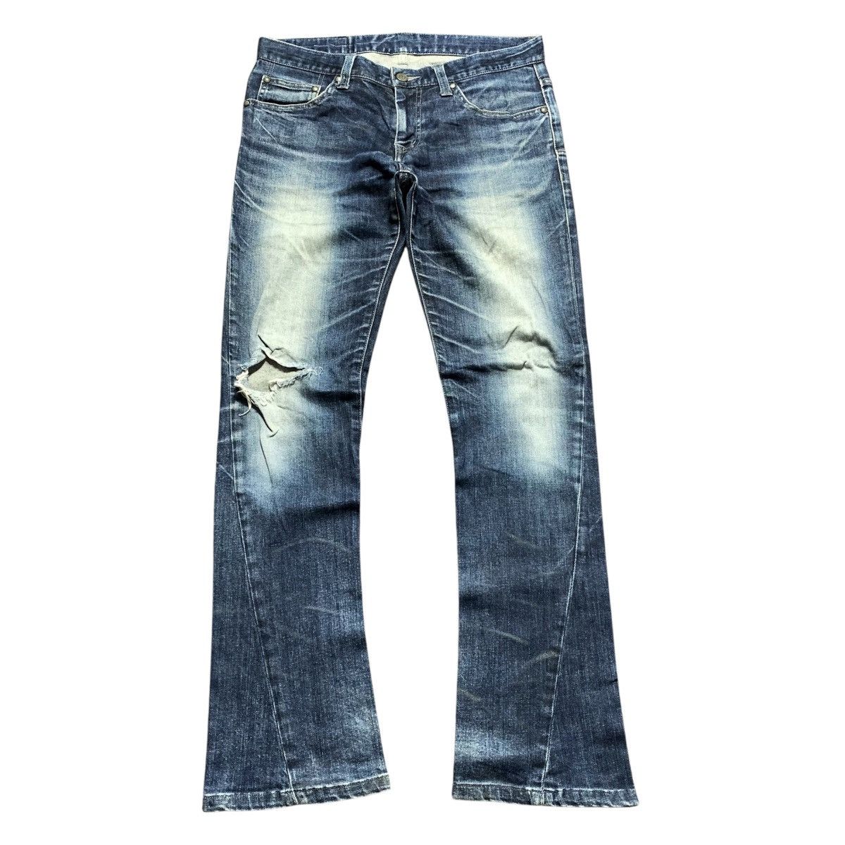 Tornado Mart Tornado Mart Distressed Blue Wash Flared Ifsix Lgb Style Size US 32 / EU 48 - 1 Thumbnail