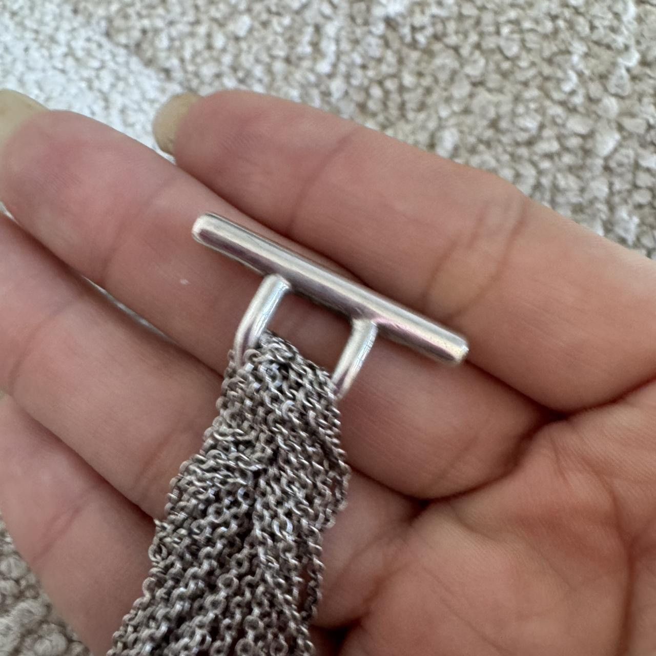 Tiffany & Co. Tiffany & Co Silver Multi Strand Mesh Heart Toggle Bracelet Size ONE SIZE - 6 Thumbnail