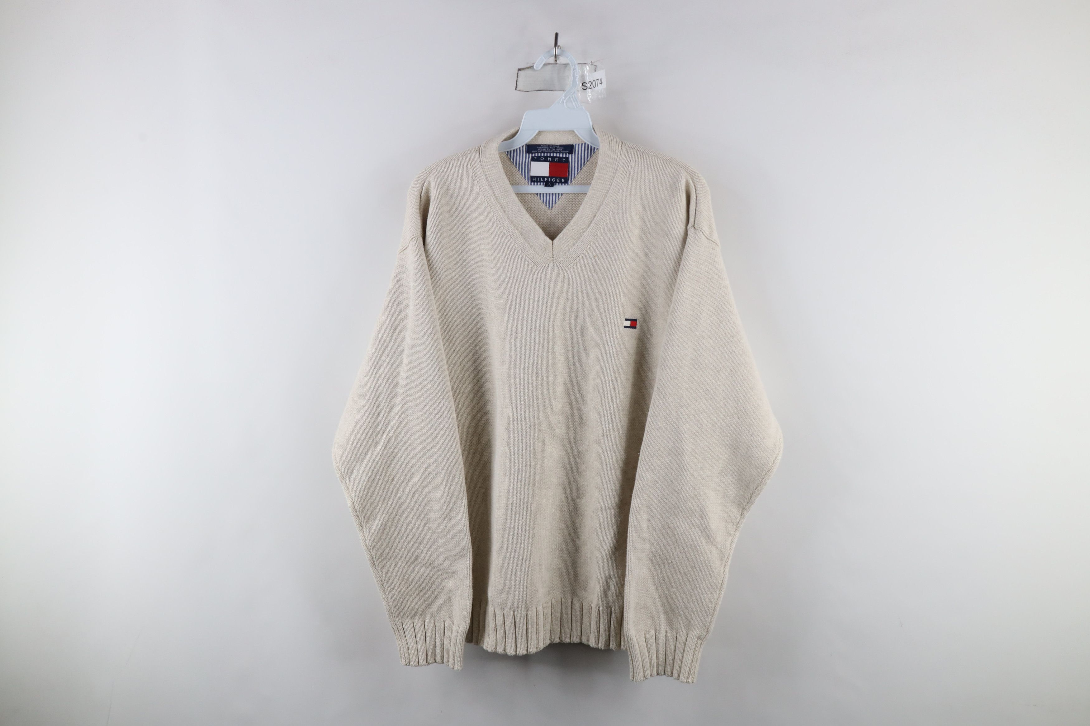 Tommy Hilfiger Vintage Vintage 90s Tommy Hilfiger Heavyweight Knit V Neck Sweater Grailed