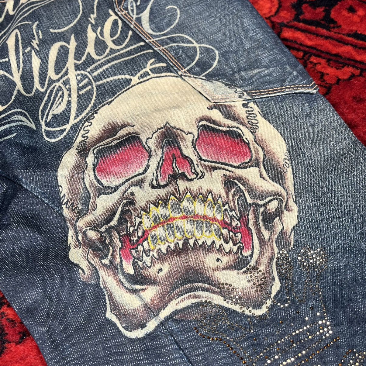 Christian Audigier Christian Audigier Jeans Skull Graphic Big Back Print Wide Size US 32 / EU 48 - 7 Thumbnail