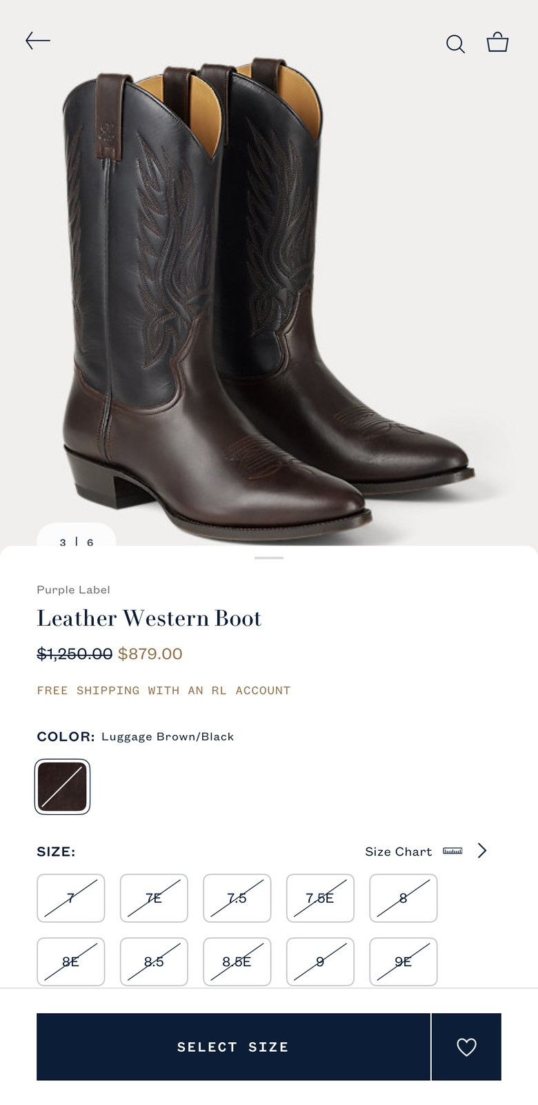 Ralph Lauren Purple Label Ralph Lauren Purple Label Calf Mid-cut Western Boots Size US 9 / EU 42 - 8 Thumbnail