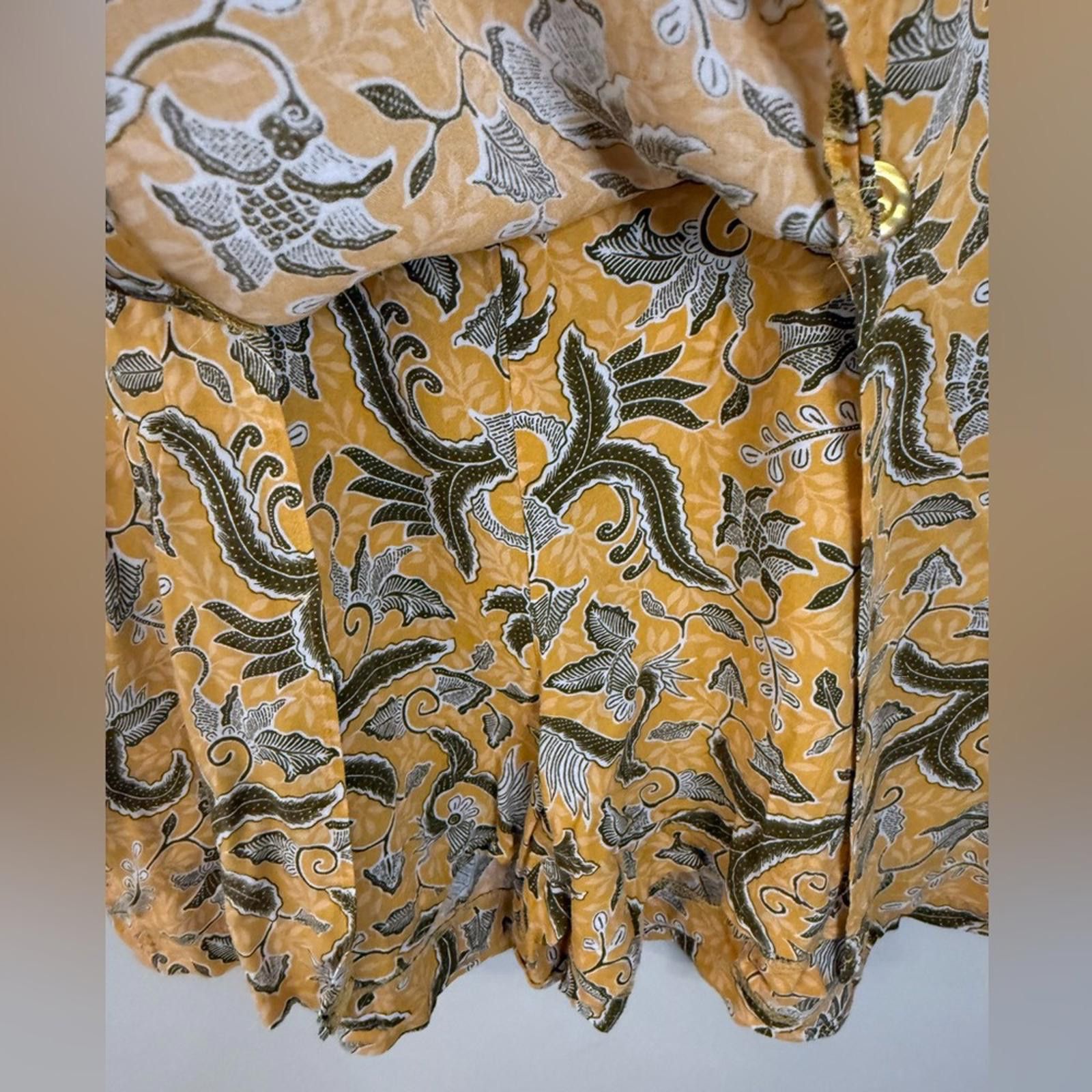 Other Liberty Fashions yellow floral retro romper mini dress SZ M Size 32" / US 10 / IT 46 - 5 Thumbnail