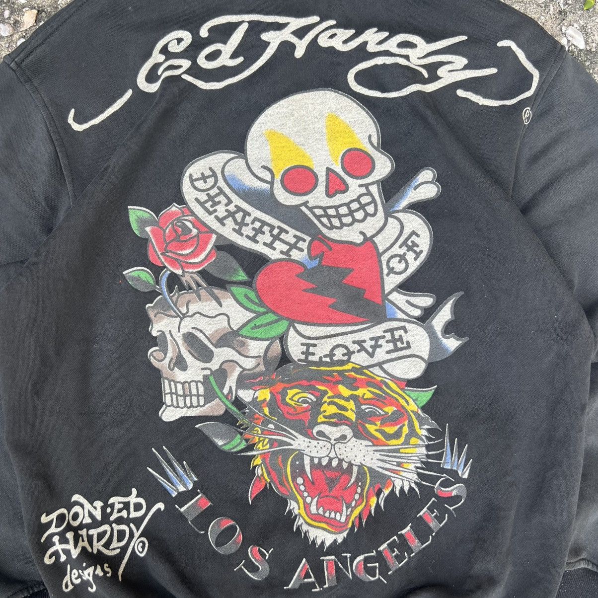 Christian Audigier × Ed Hardy × Vintage “ED HARDY” LOS ANGELES ZIP UP HOODIE Size US M / EU 48-50 / 2 - 5 Thumbnail
