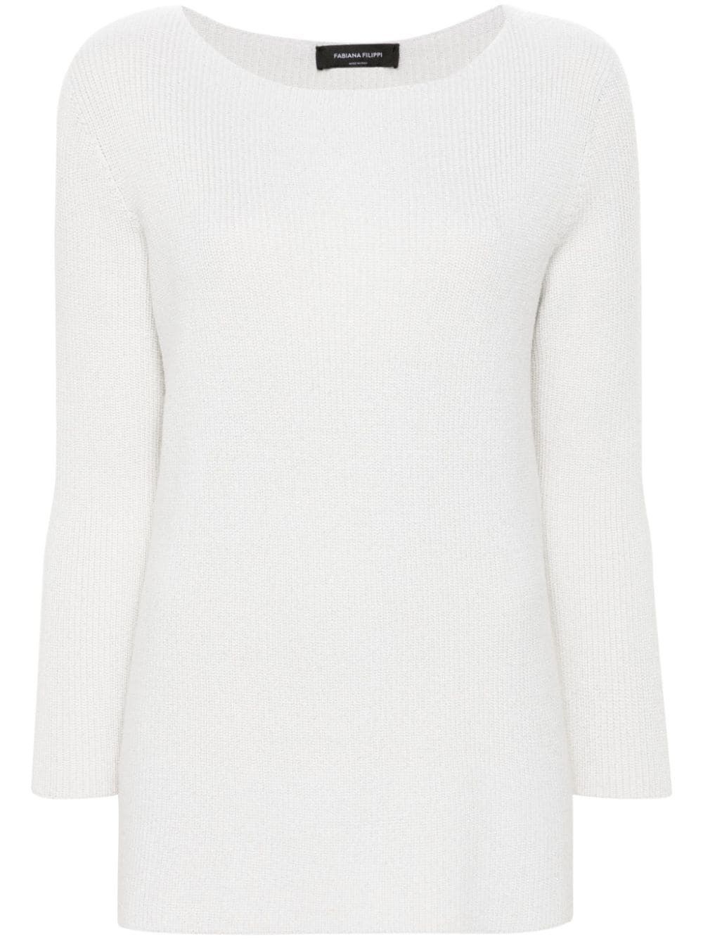 WOOL BLEND BOATNECK SWEATER