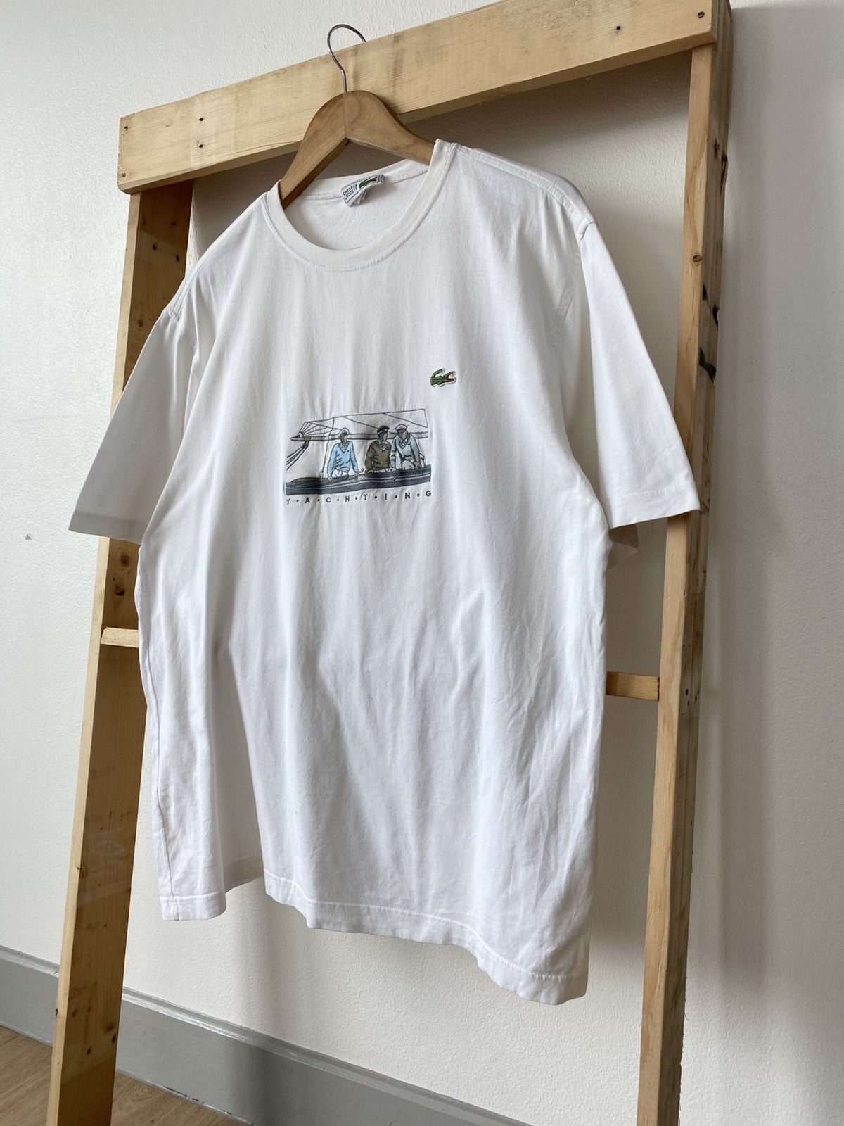 Lacoste Vintage White Lacoste Yachting Tee🌊🛥️ Size US L / EU 52-54 / 3 - 3 Thumbnail
