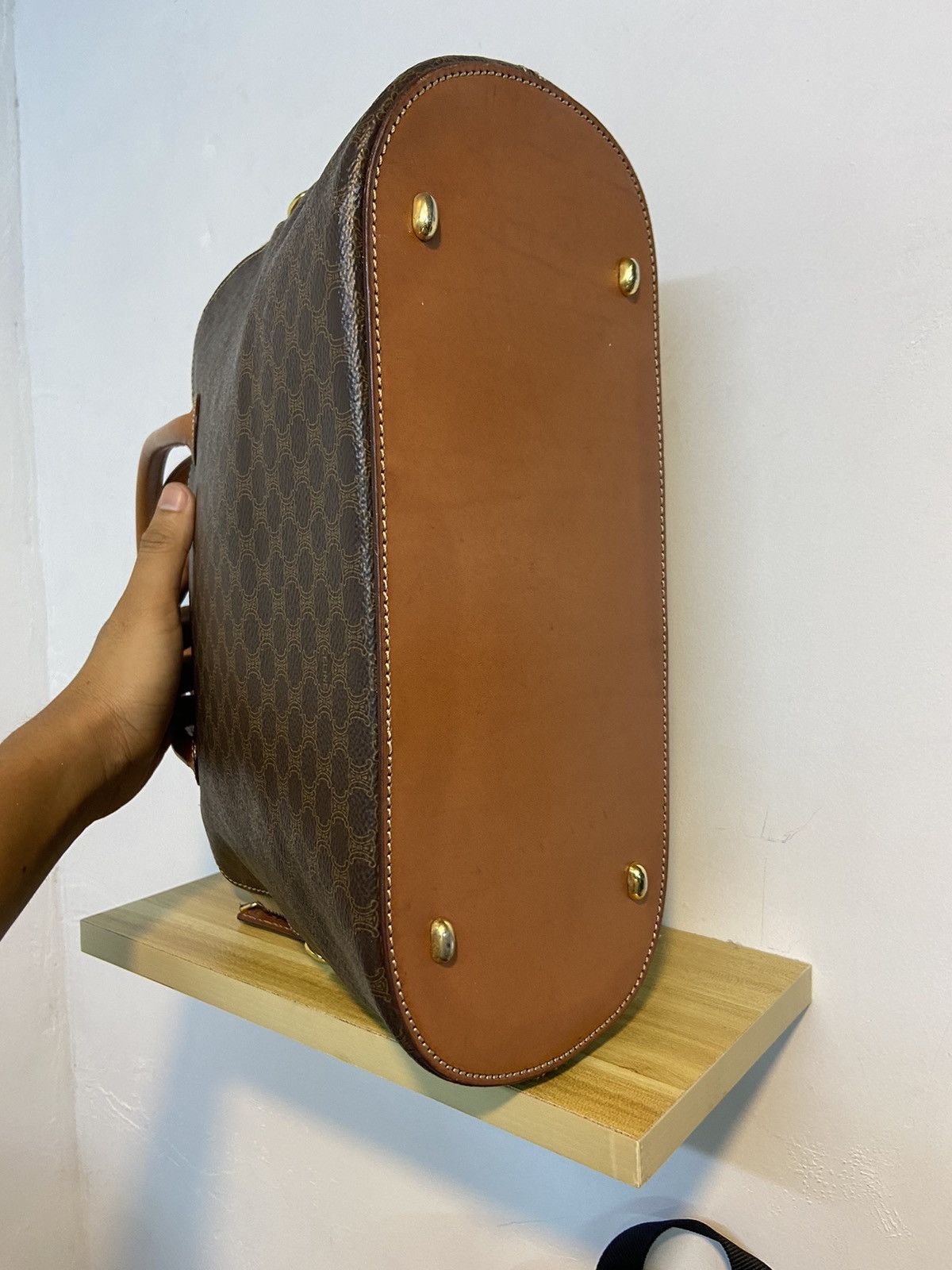 Celine ❗️LAST DROP ❗️Celine Macadam Canvas Handbag Brown Coated Size ONE SIZE - 4 Thumbnail