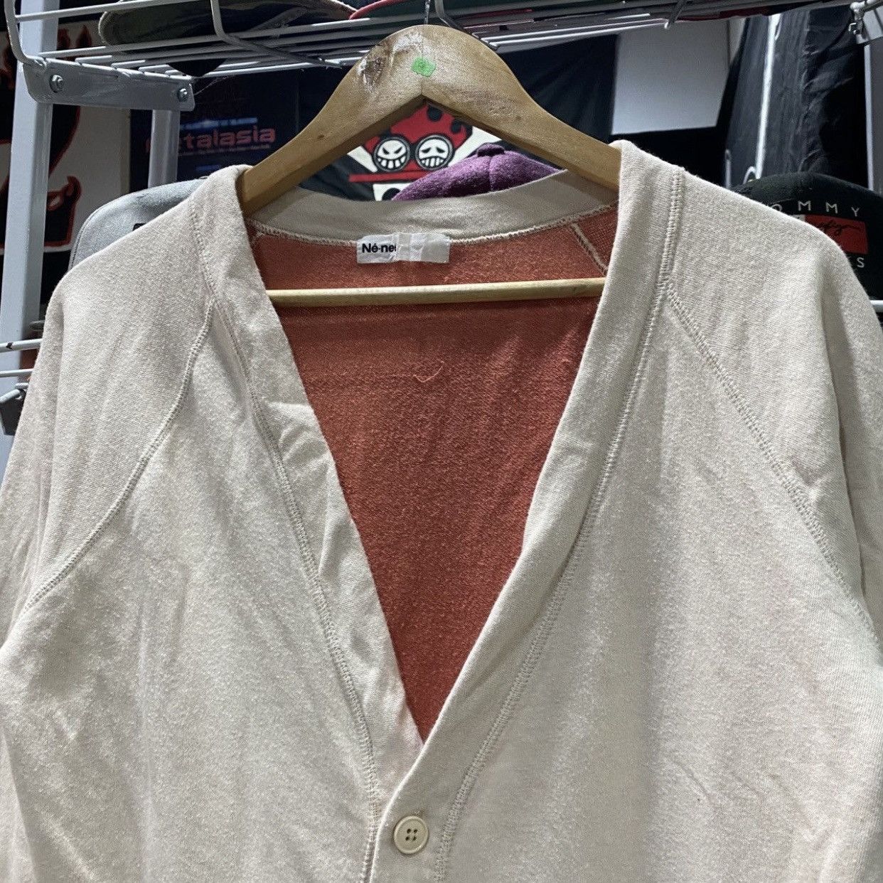 Issey Miyake Issey Miyake Ne-net Vintage Cotton Cardigan White/Peach Size US L / EU 52-54 / 3 - 9 Thumbnail
