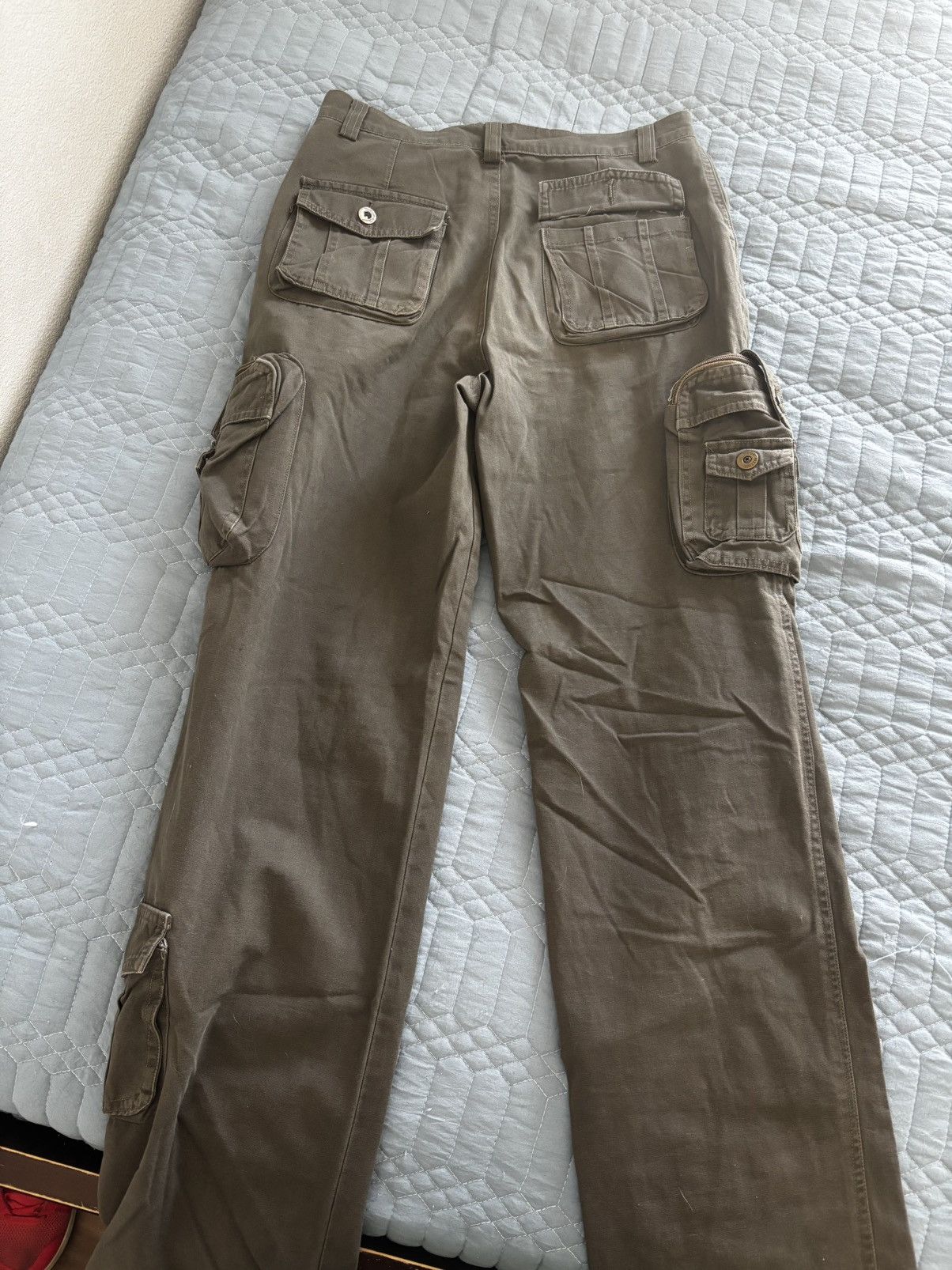 Japanese Brand Grey Japanese Cargo Pants Size US 29 - 3 Thumbnail