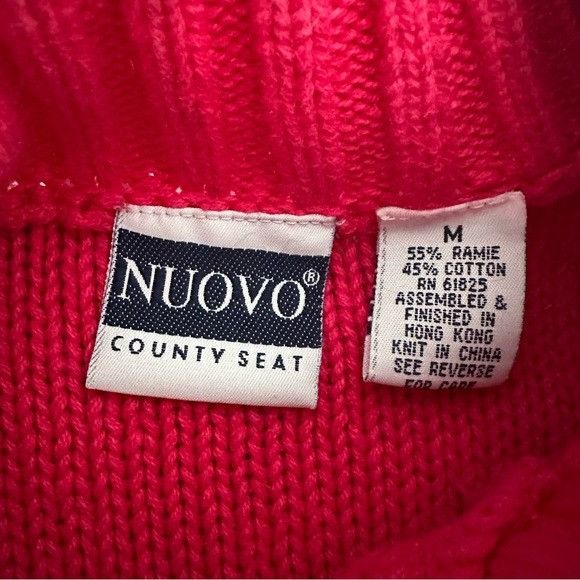 Vintage Vintage Women's Pink Oversized Cable Knit Sweater Size M / US 6-8 / IT 42-44 - 5 Thumbnail