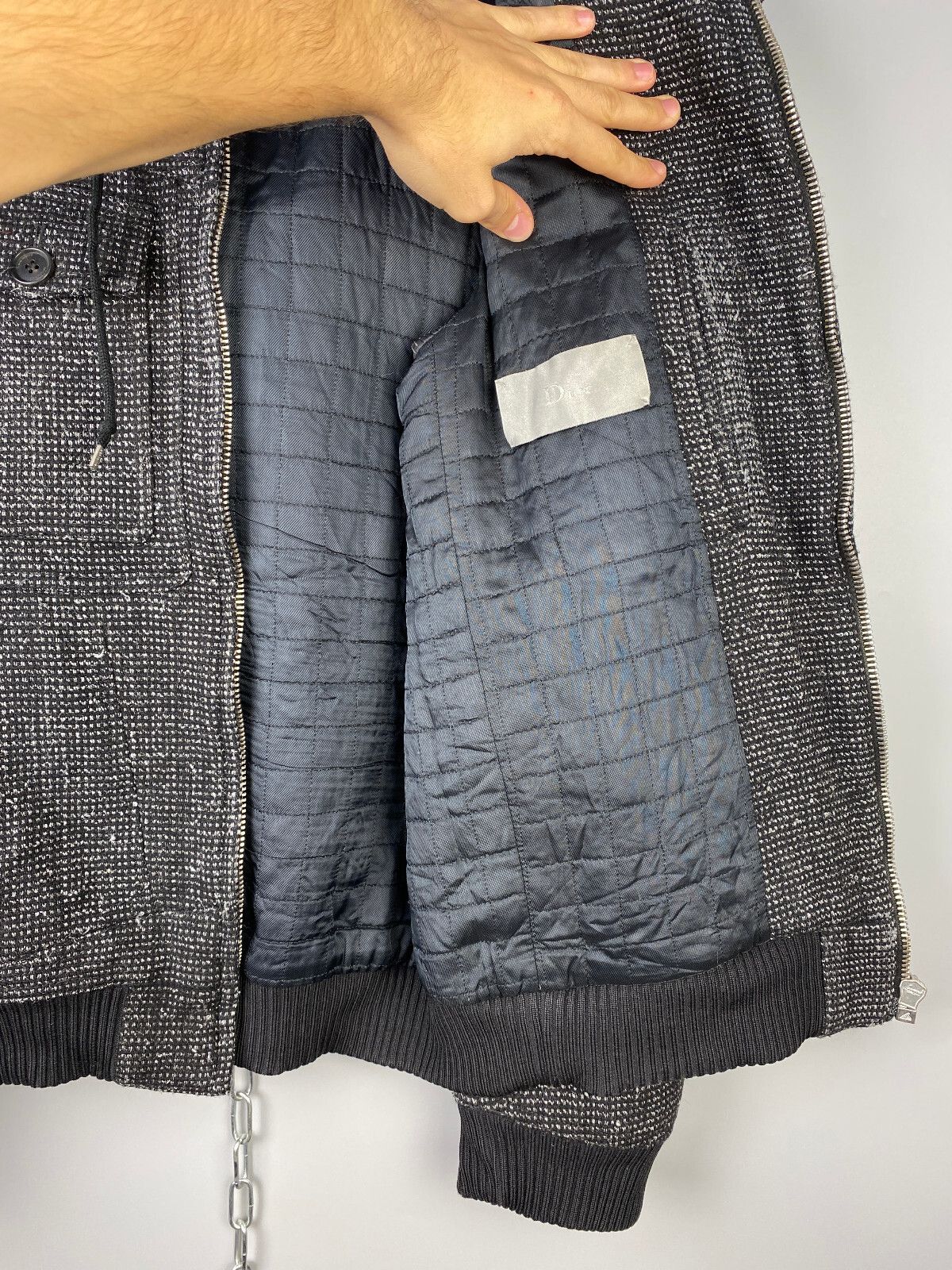 Dior Dior Kris Ban Assche 08AW Knit Hooded Bomber Jacket Size US L / EU 52-54 / 3 - 13 Thumbnail