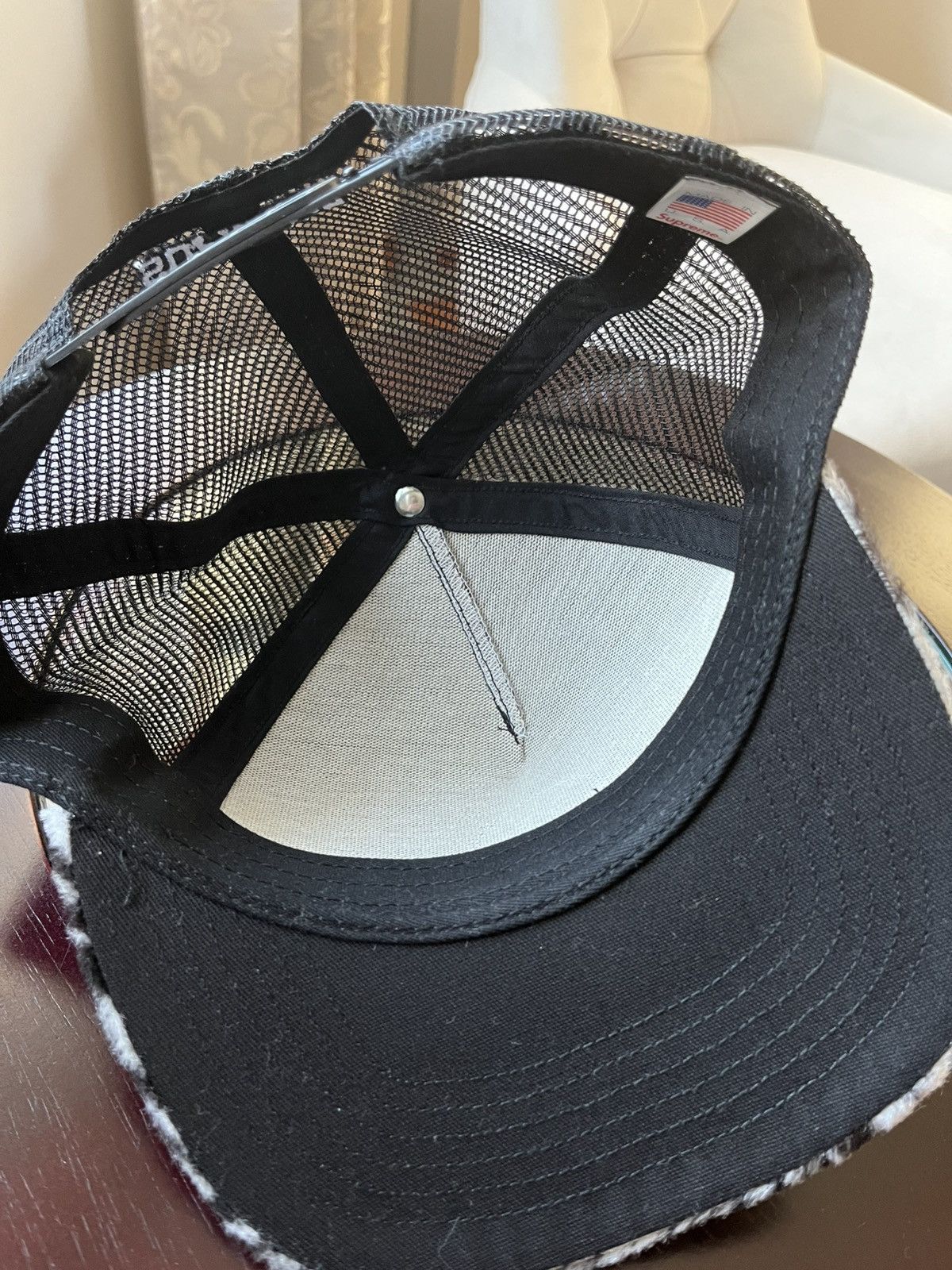 Supreme Supreme SS20 Leopard Mesh Back 5-Panel Hat Black Size ONE SIZE - 3 Thumbnail