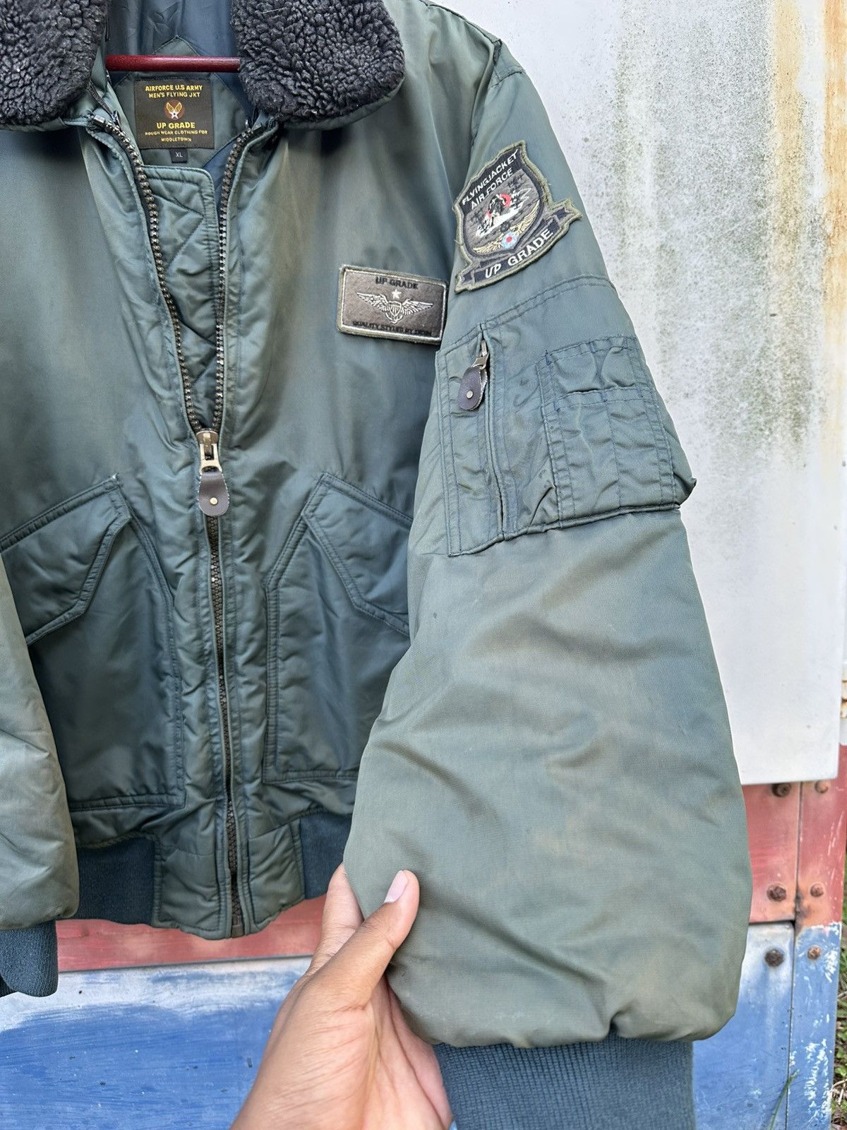 Vintage 🪖Vintage Faded US ARMY MEN’S Flying Bomber Jacket Size US XL / EU 56 / 4 - 13 Thumbnail