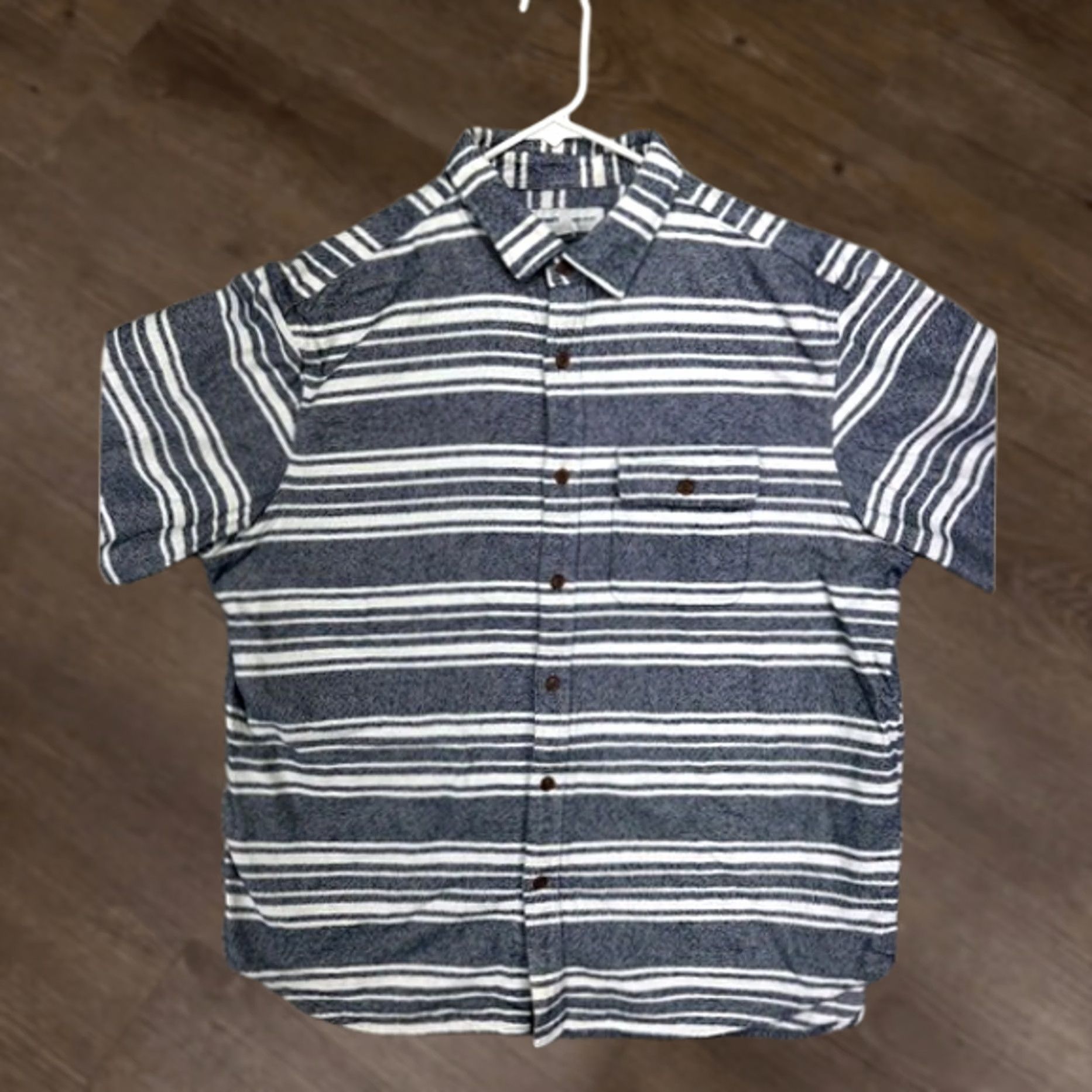 Old Navy Old Navy Shirt Adult XL Blue Balanced Stripes Regular Fit Flannel Button Up Mens Size US XL / EU 56 / 4 - 1 Thumbnail
