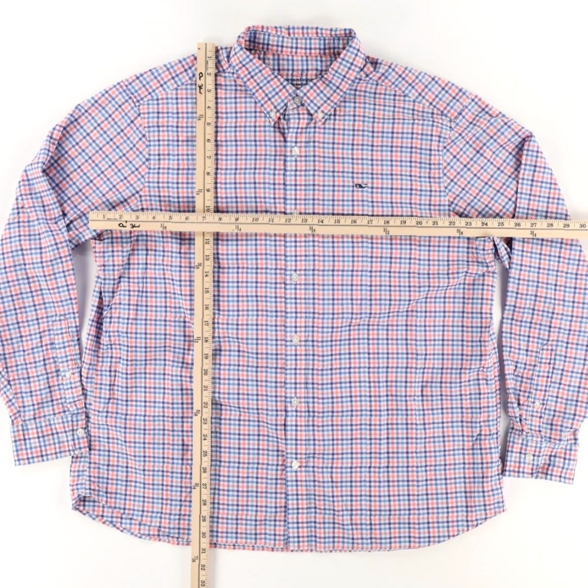 Vineyard Vines Vineyard Vines Performance Whale Gingham Button Down Shirt Red 2XL Mens Shirt Size US XXL / EU 58 / 5 - 3 Thumbnail