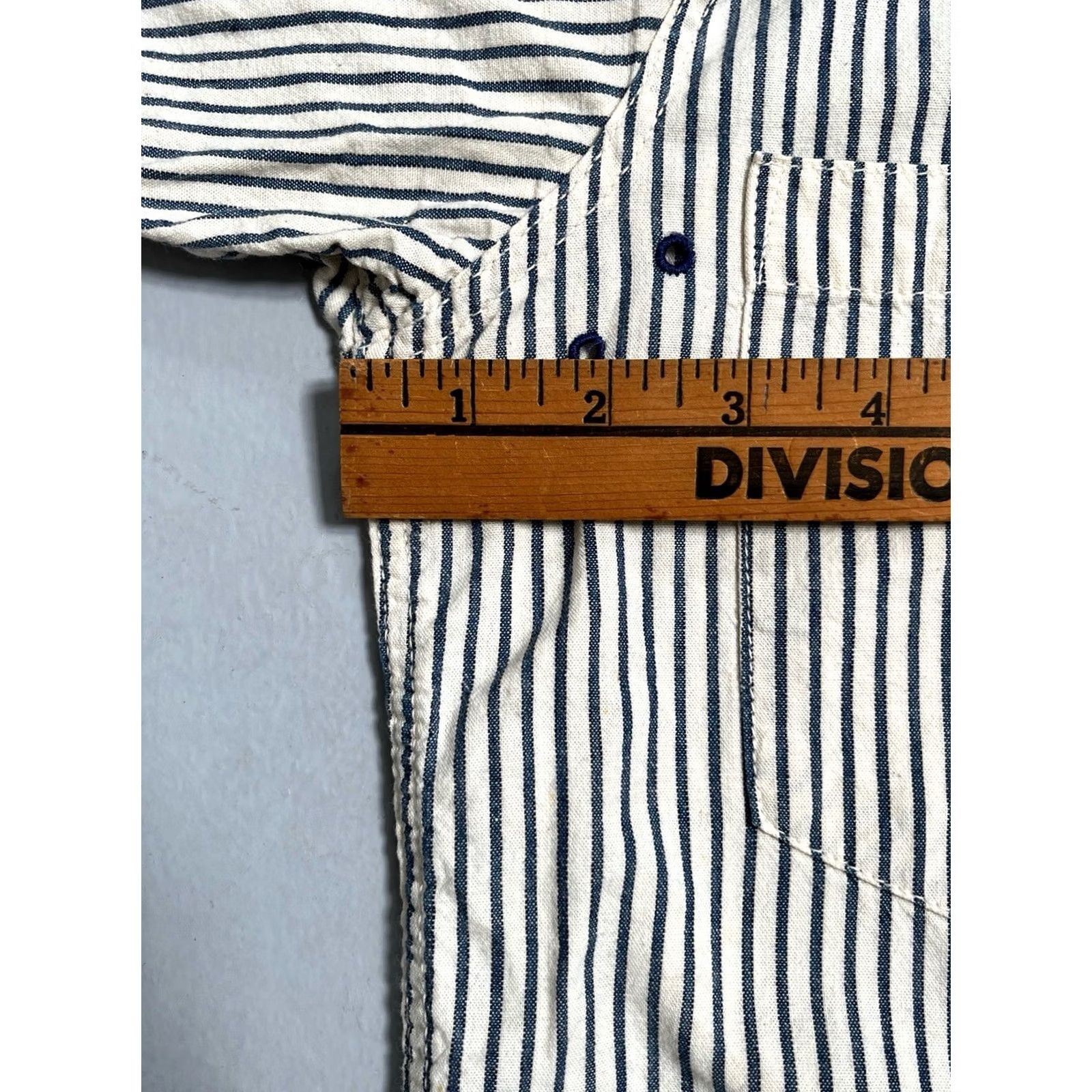 Vintage The Real McCoys Hickory Stripe Selvedge Work Shirt - Unisex Adult (XS-S) 50s/40s Military Workwear 14 Size US S / EU 44-46 / 1 - 4 Thumbnail