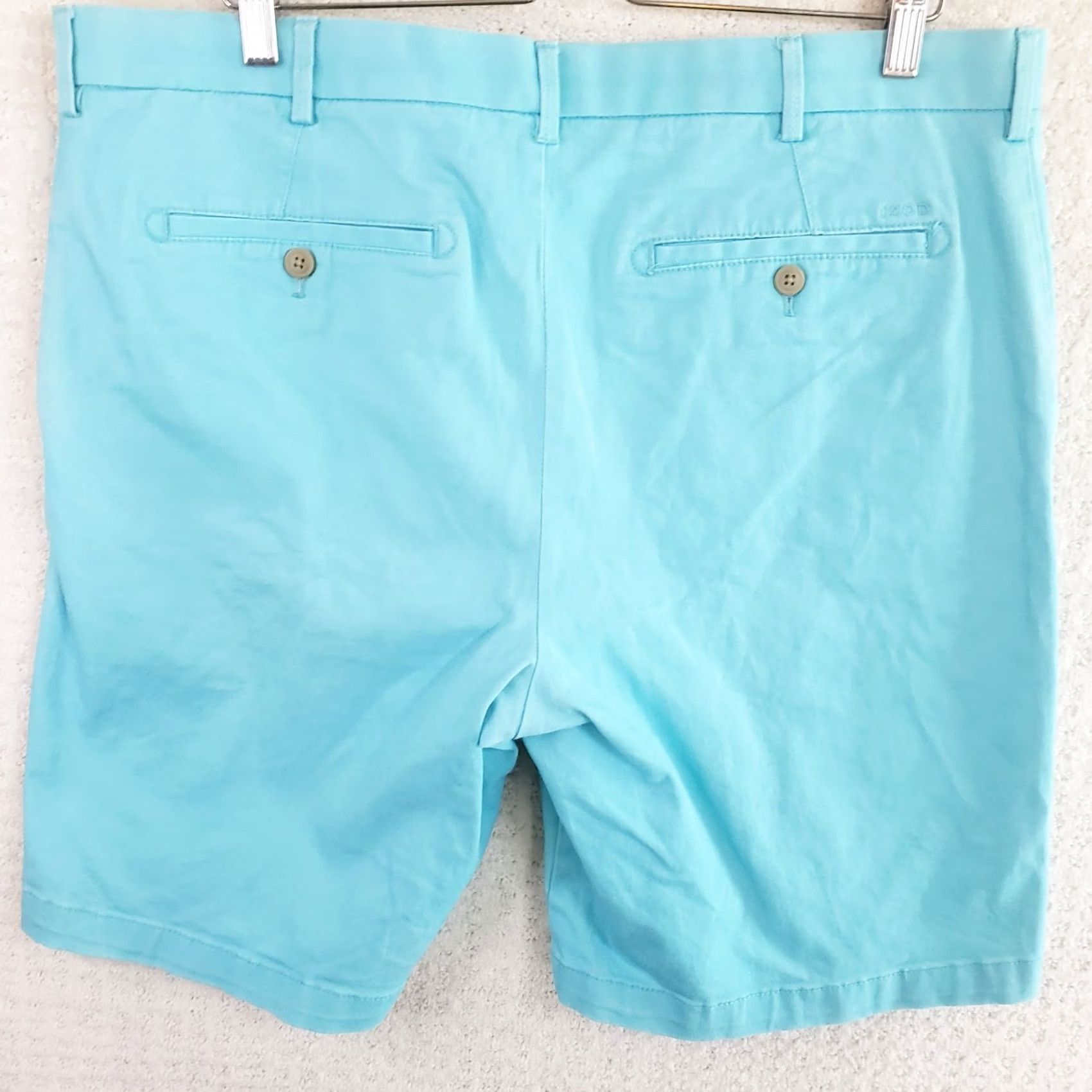 Izod VINTAGE Izod Saltwater Stretch Chino Shorts Men 36 10 Aqua Blue Cotton Spandex Size US 36 / EU 52 - 5 Thumbnail
