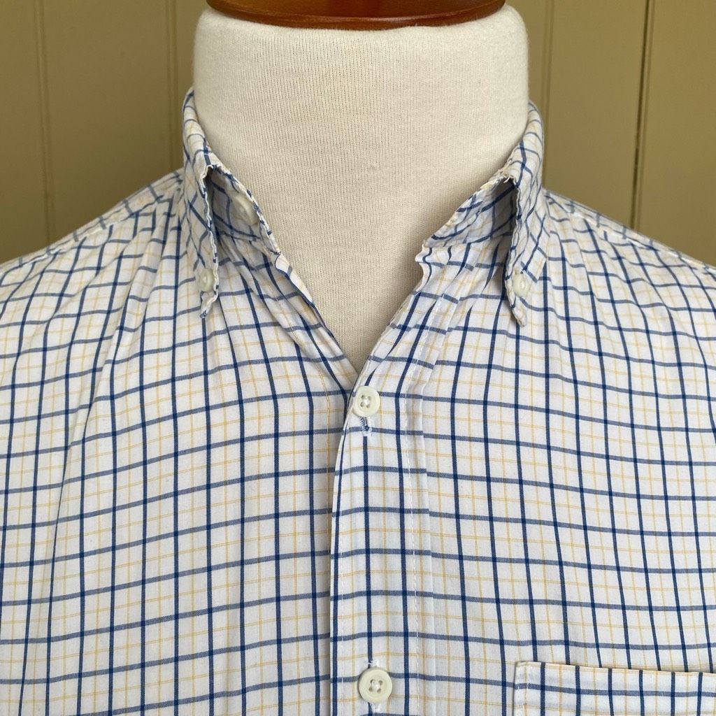 George George men S 34-36 button down checker print dress shirt Size US S / EU 44-46 / 1 - 2 Thumbnail