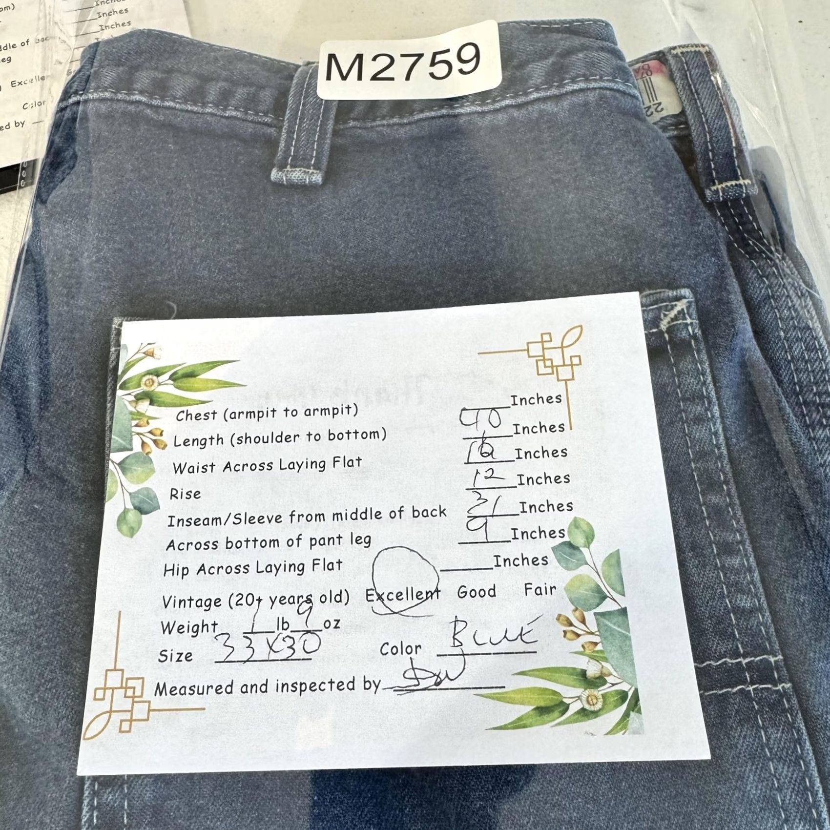 Carhartt VINTAGE Carhartt Jeans Mens 33x30 Blues Denim Dungaree Fit Carpenter Workwear Size US 33 - 6 Thumbnail