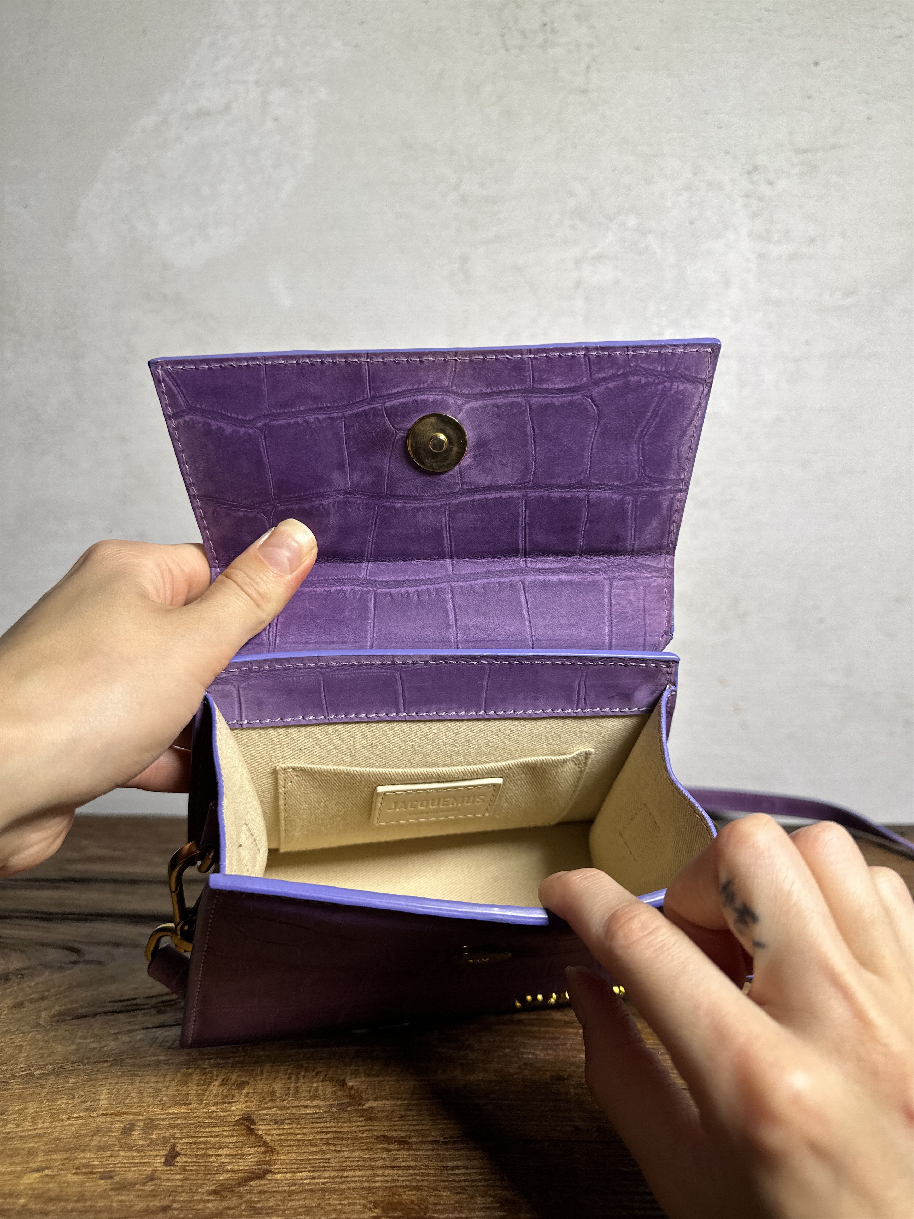 Jacquemus JACQUEMUS Le Chiquito Moyen Purple Croc Medium Bag Size ONE SIZE - 5 Thumbnail