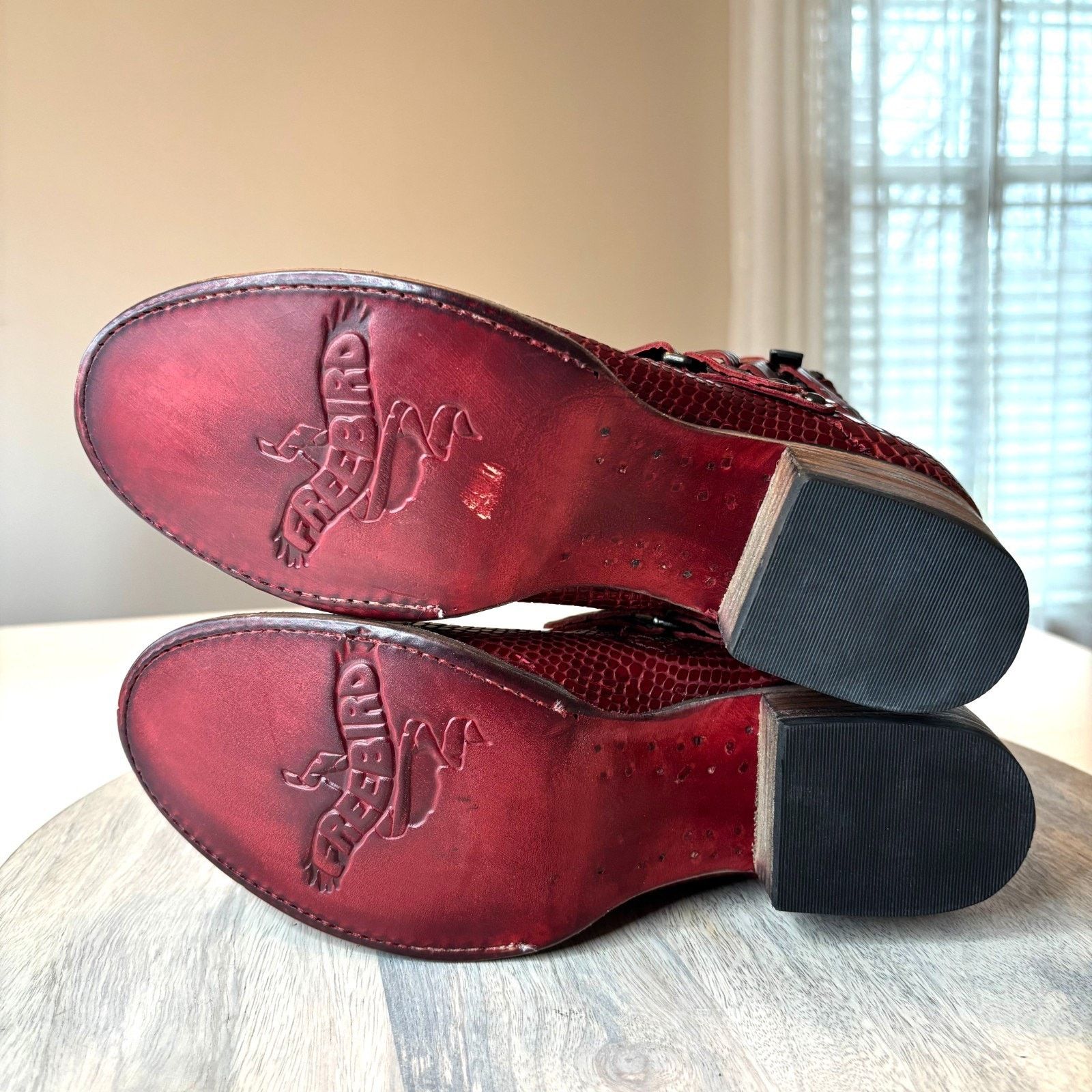 FREEBIRD Freebird Grecko Boots Sz 8 Red Croc Snake Leather Boots Size US 8 / IT 38 - 8 Thumbnail