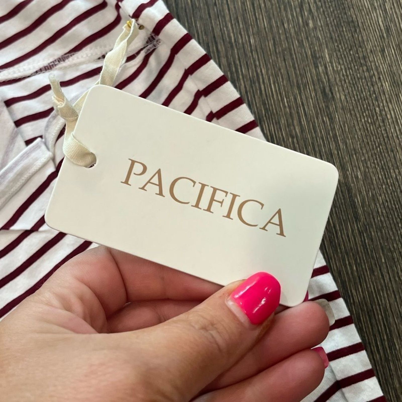 Vintage NWT Pacifica by Pacific Wine Stripe 100% Cotton Pants Size S Size 26" / US 2 / IT 38 - 7 Thumbnail
