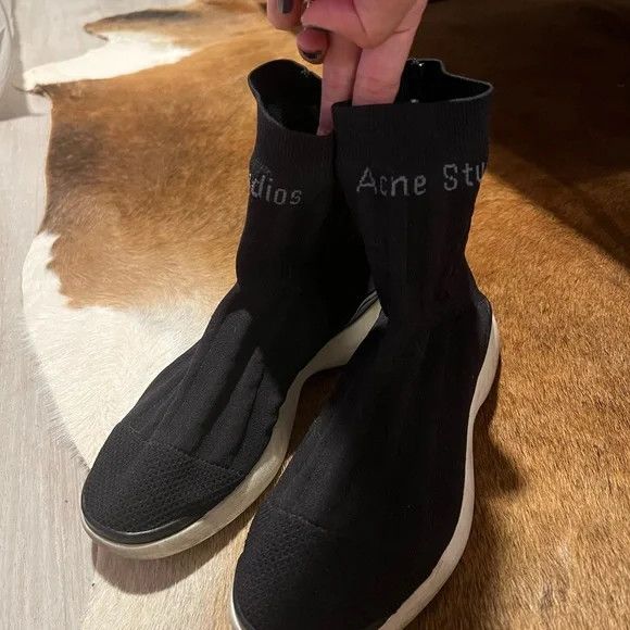 Acne Studios o1y1024 Hi-Top Sneakers In Black Size US 7 / EU 40 - 3 Thumbnail