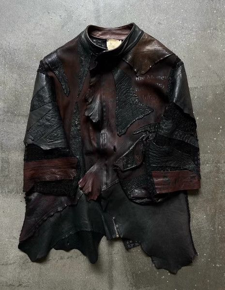 Other TT by SHOHEI TAKAMIYA Patchwork Distressed Leather Jacket Size US S / EU 44-46 / 1 - 2 Thumbnail