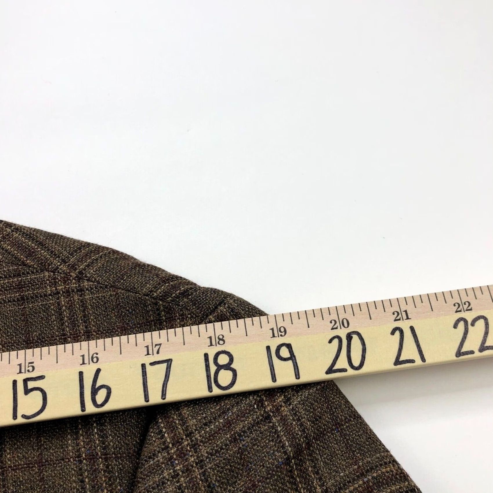 Joseph Abboud Joseph Abboud Jacket Sport Coat Plaid Brown Silk Wool Blend 41R Two-Button Notch Lapel Double-Vented Regular Fit Mens Size US XS / EU 42 / 0 - 6 Thumbnail