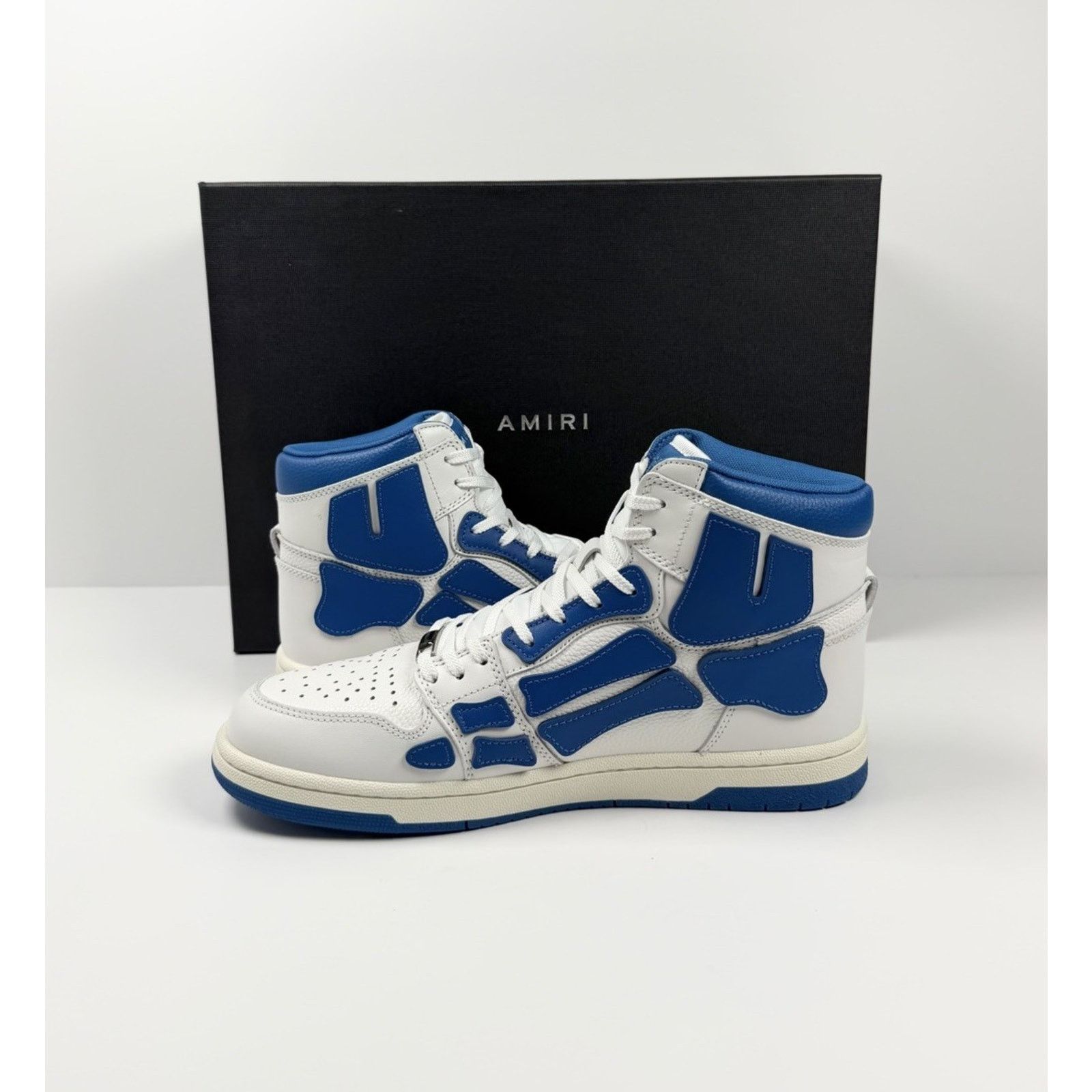 Amiri Size 40EU/7US - Amiri Skel Top High Top White Blue NEW! Size US 7 / EU 40 - 6 Thumbnail