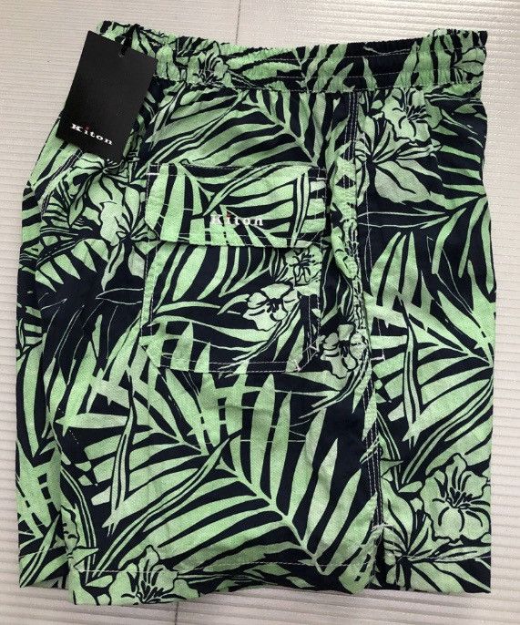 Kiton Kiton 🇮🇹 k’áax lime/navy logo 3pkt resort swim trunks M NWT Size US 34 / EU 50 - 9 Thumbnail