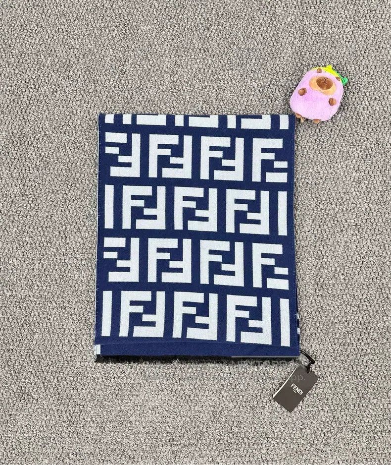 Fendi Fendi size 180*35 cm Blue and white double-sided printed lo Size ONE SIZE - 2 Thumbnail