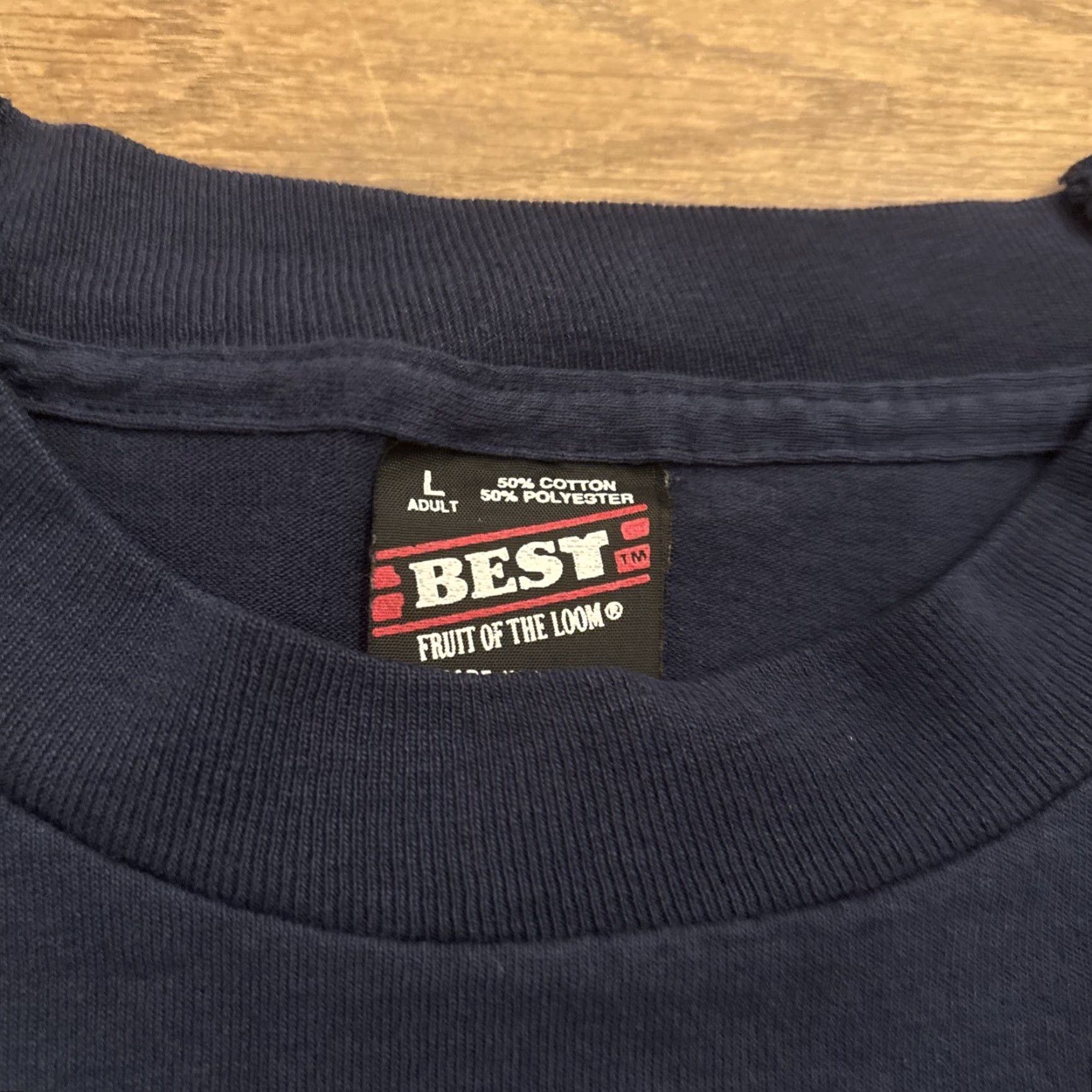Fruit Of The Loom VINTAGE Fruit of the Loom T-Shirt Dairy Cow Size L Men Short Sleeve Crew Neck Blue Single Stitch Consolidated Dairies Inc. Size US L / EU 52-54 / 3 - 4 Thumbnail