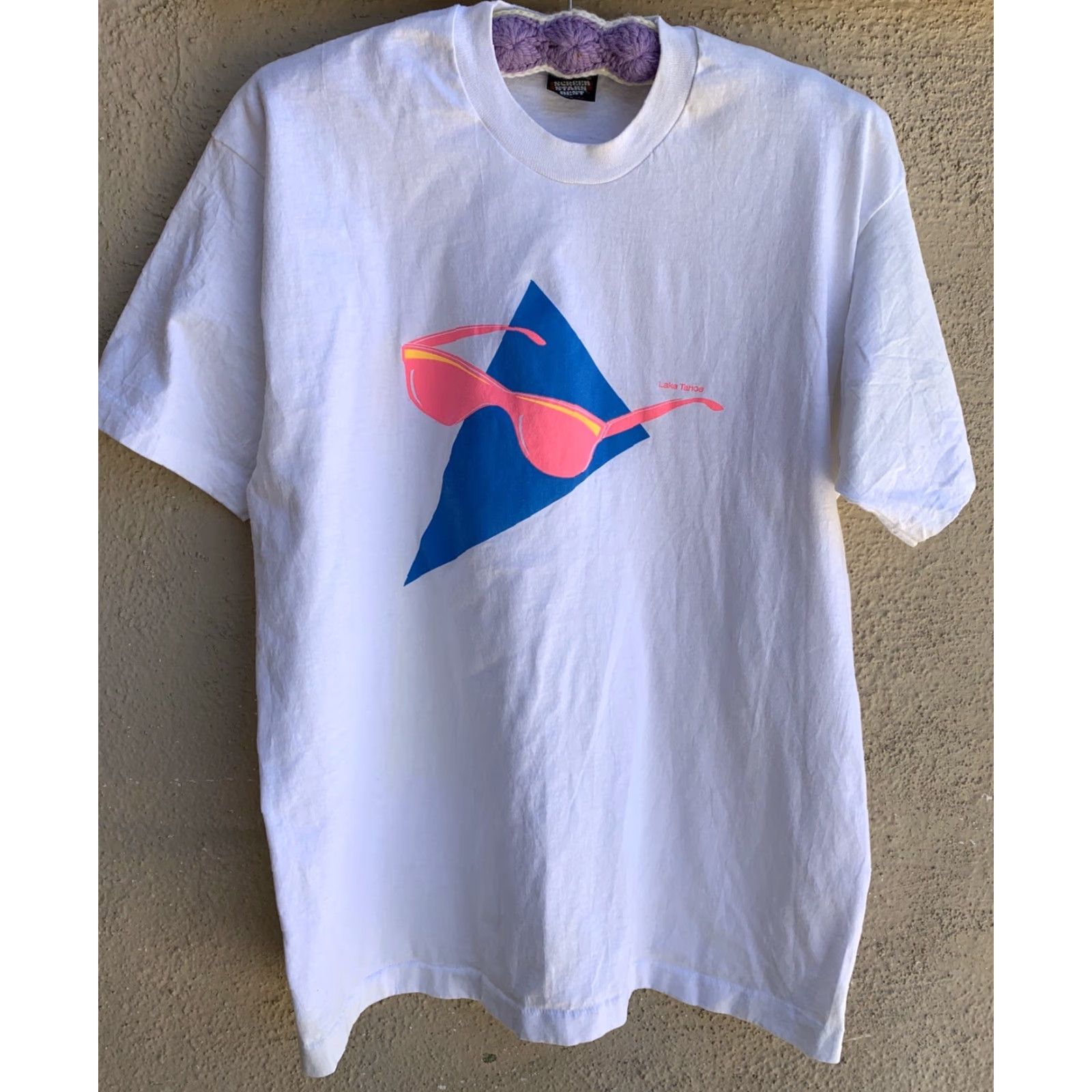 Vintage VINTAGE Lake Tahoe T-Shirt Neon Sunglasses Graphics Single Stitch 1980s 90s XL Size US XL / EU 56 / 4 - 6 Thumbnail