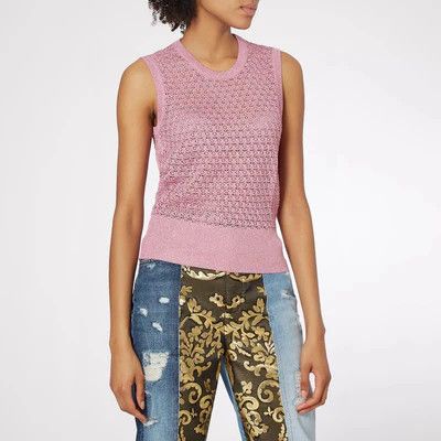Dolce & Gabbana o1y0925 Sleeveless Sweater in Pink Size XS / US 0-2 / IT 36-38 - 3 Thumbnail