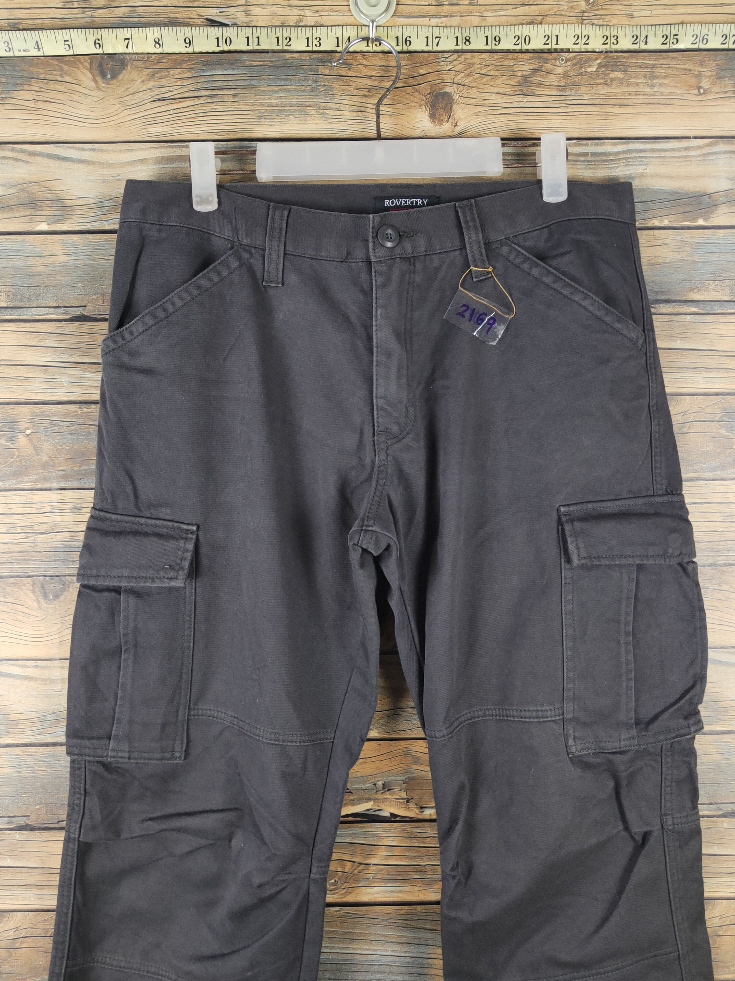 Japanese Brand DL Rovertry Dark Gray Multipocket Cargo Pants #2169 Size US 33 - 2 Thumbnail