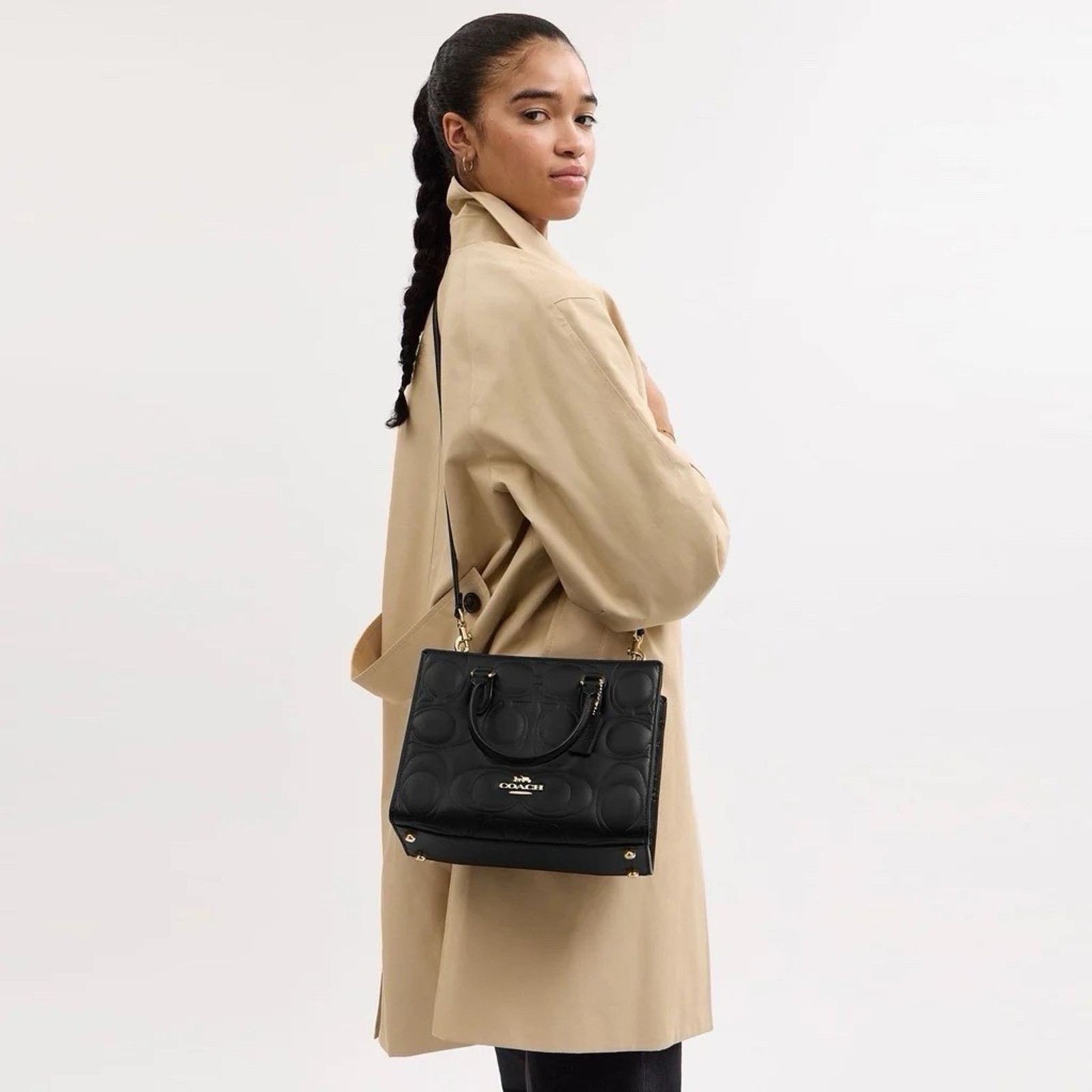 Coach NWT Coach Maggie Small Tote Bag Leather Black CY670 Size ONE SIZE - 11 Thumbnail